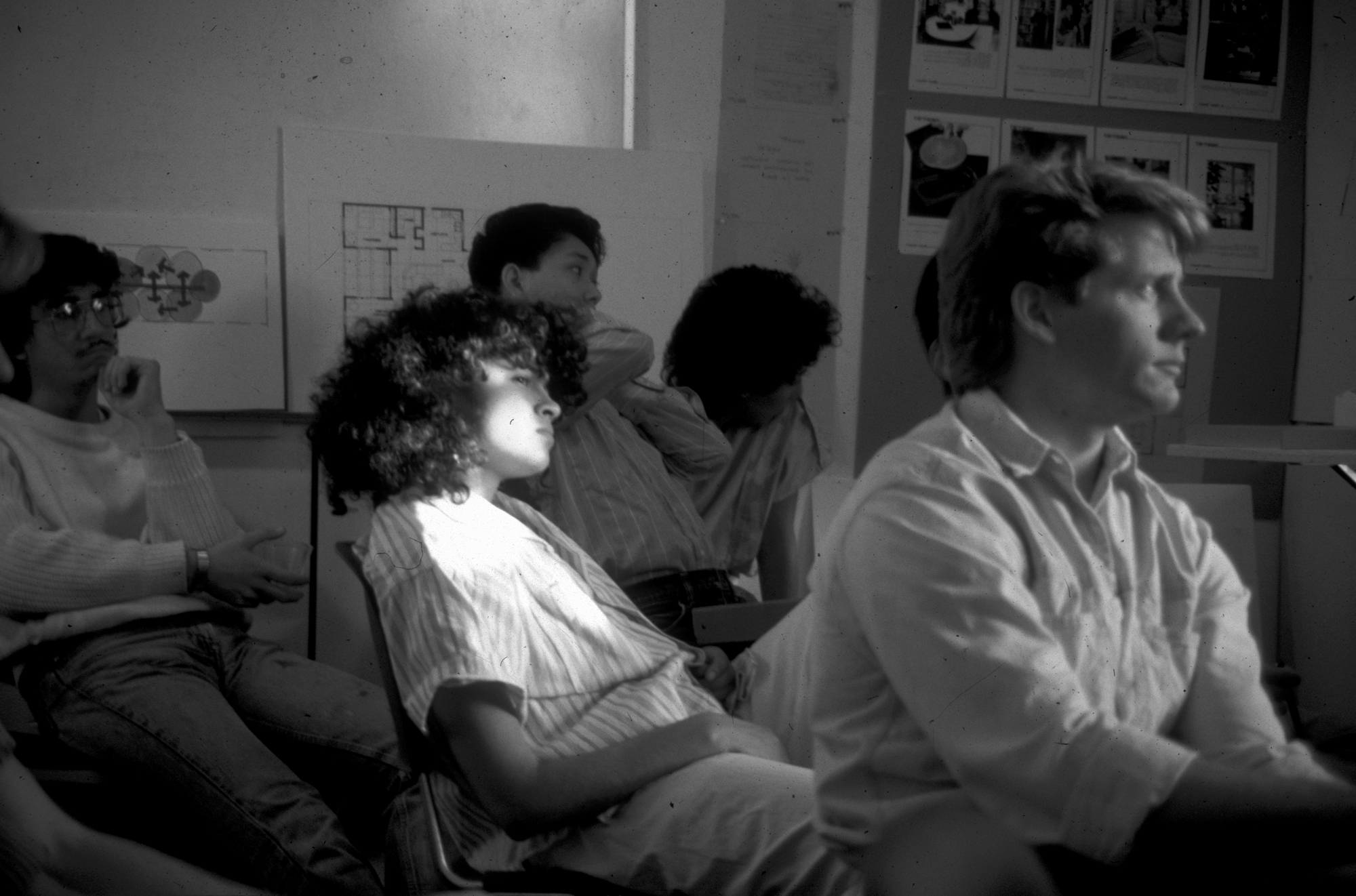 vintage black white photo students in dedijer studio