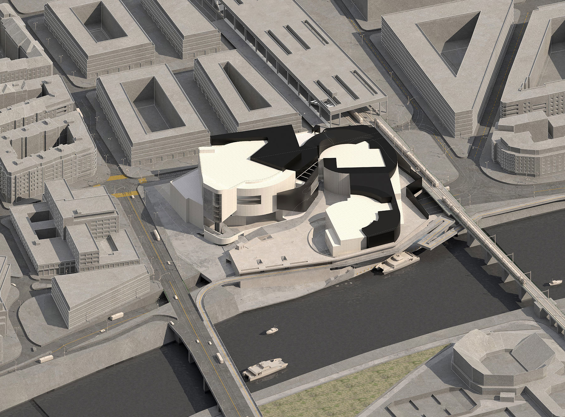 rendering drawing of 2022 undergraduate student thesis architectural model concept sci-arc