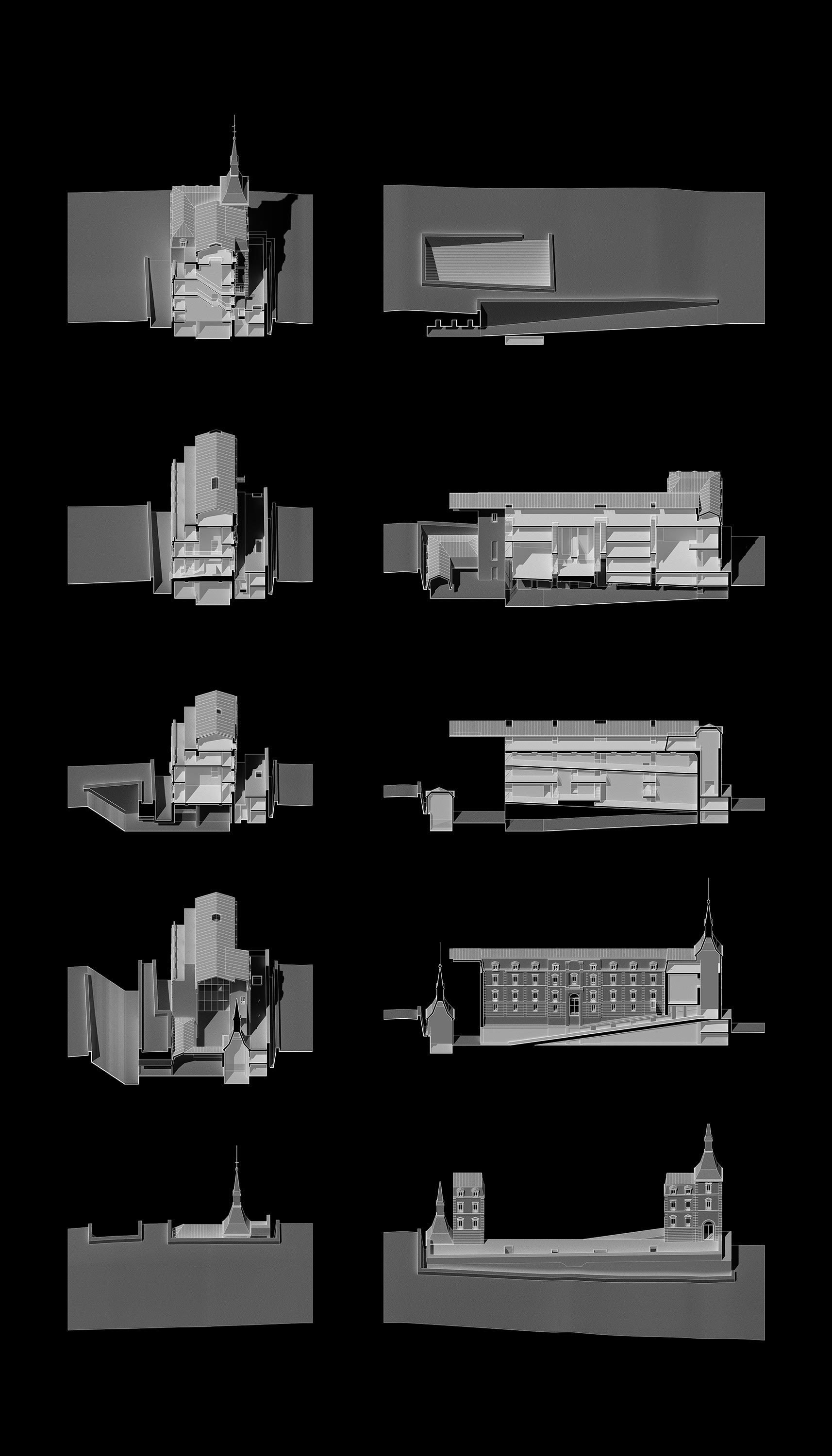 rendering drawing of 2022 undergraduate student thesis architectural model concept sci-arc