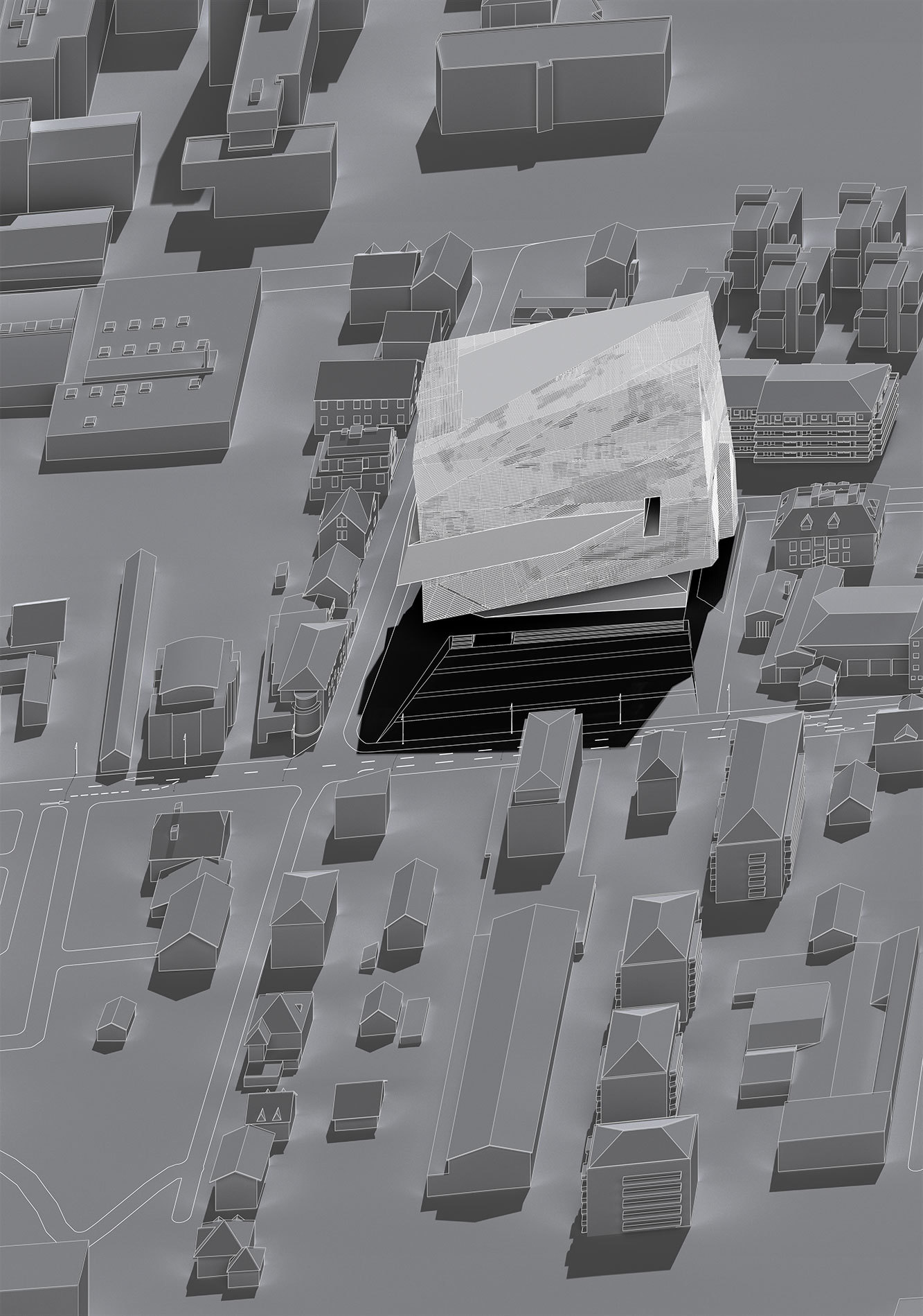 rendering drawing of 2022 undergraduate student thesis architectural model concept sci-arc