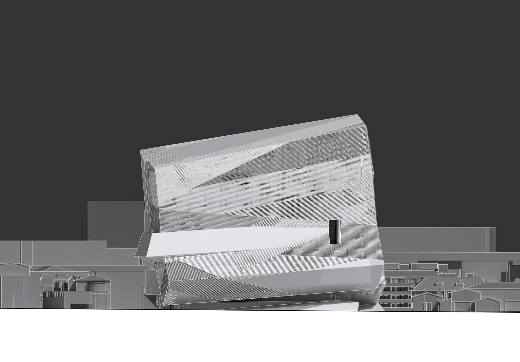 rendering drawing of 2022 undergraduate student thesis architectural model concept sci-arc