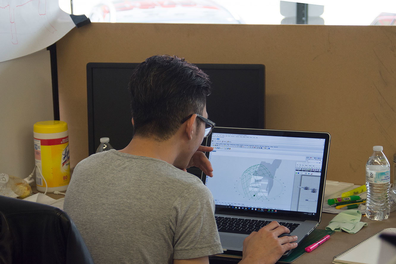 SCI-Arc student working on his laptop