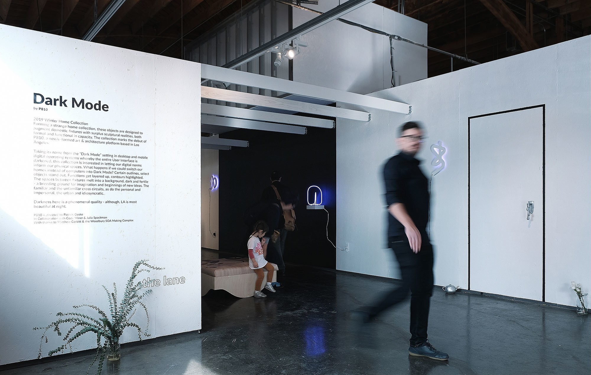 people visiting the Dark Mode exhibit at A+D museum