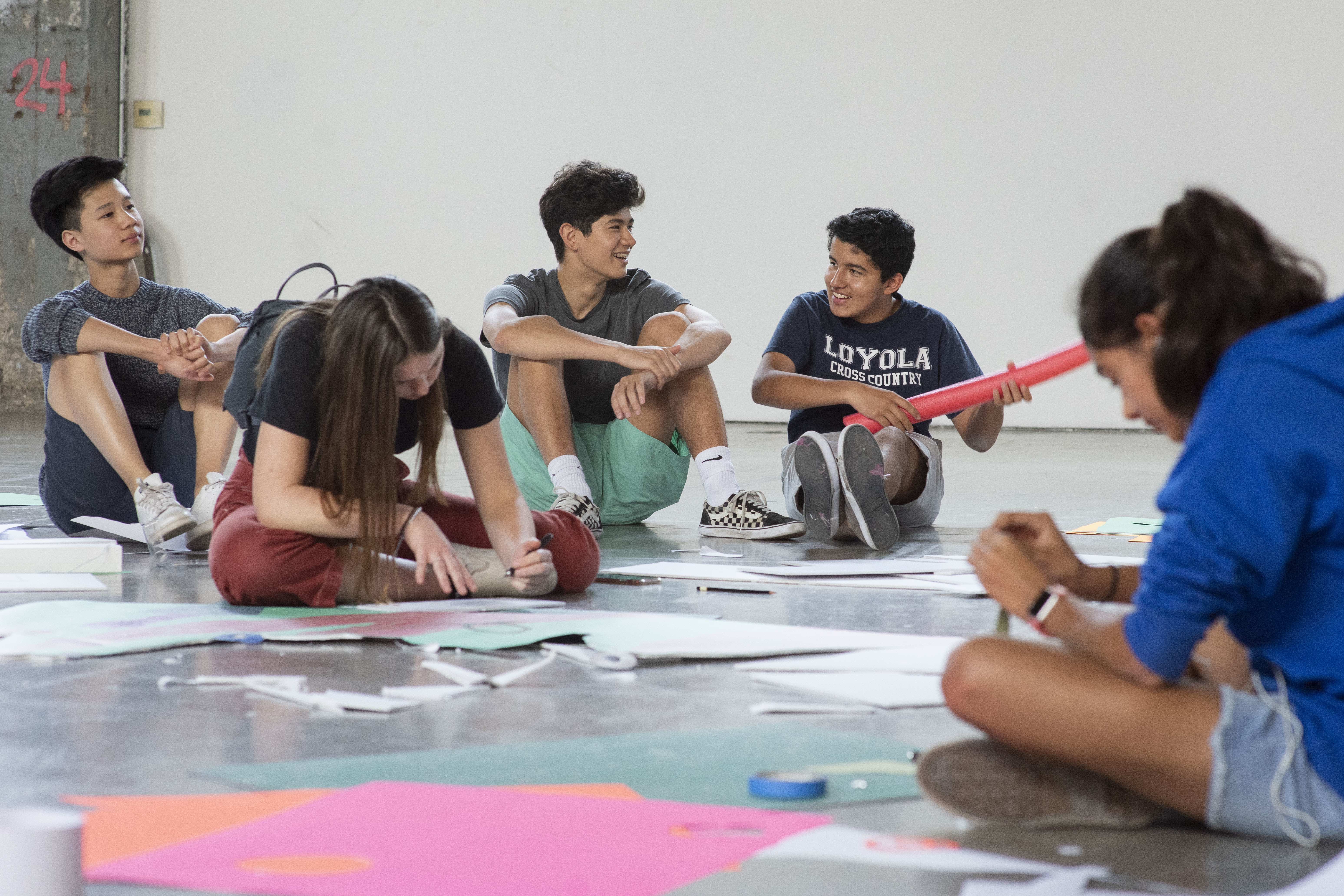 High school kids enjoying during the summer workshop