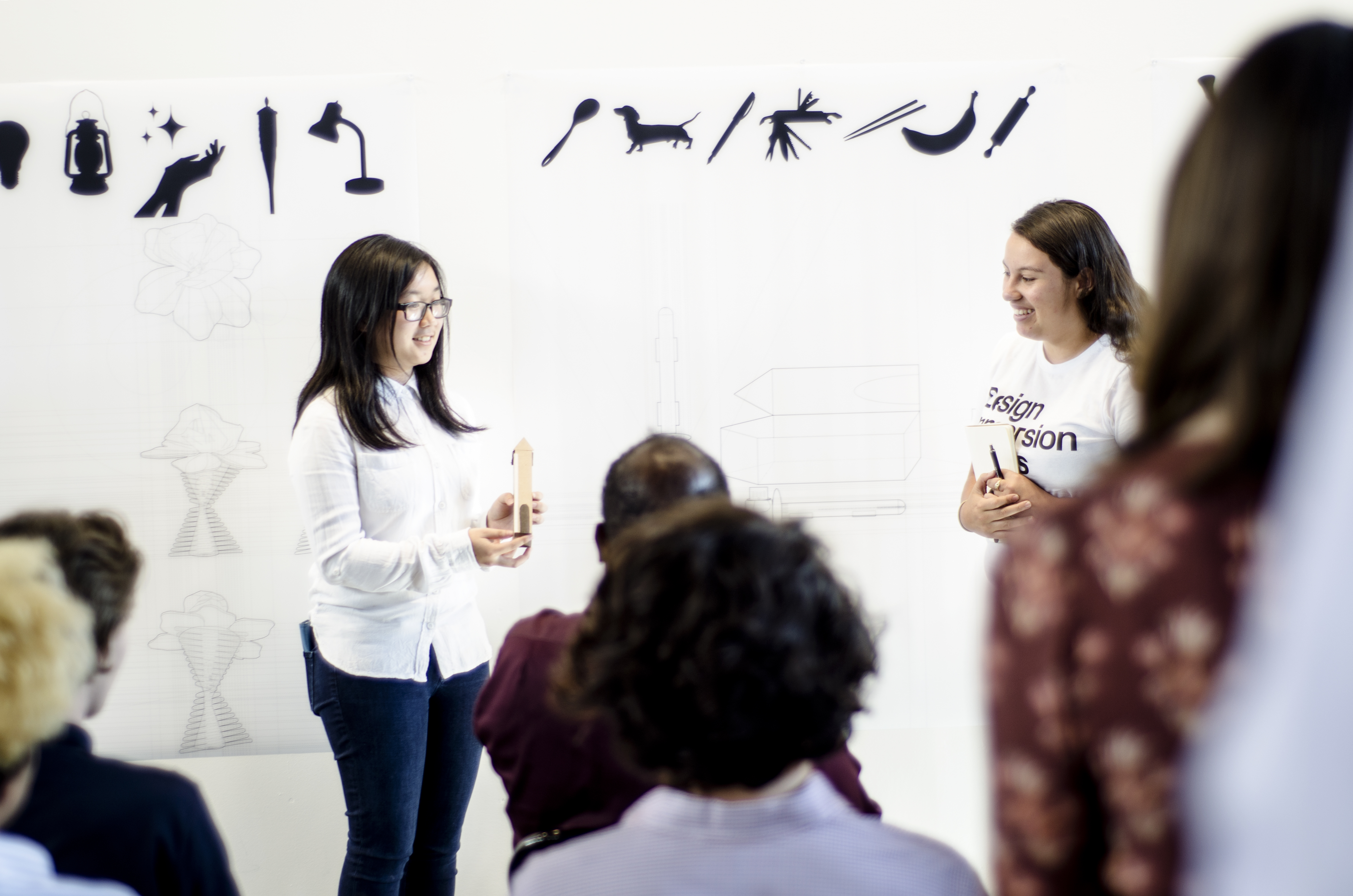 two workshop participants presenting their project