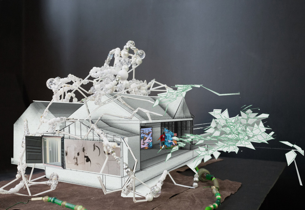 collage of an architecture model and 3D modelling