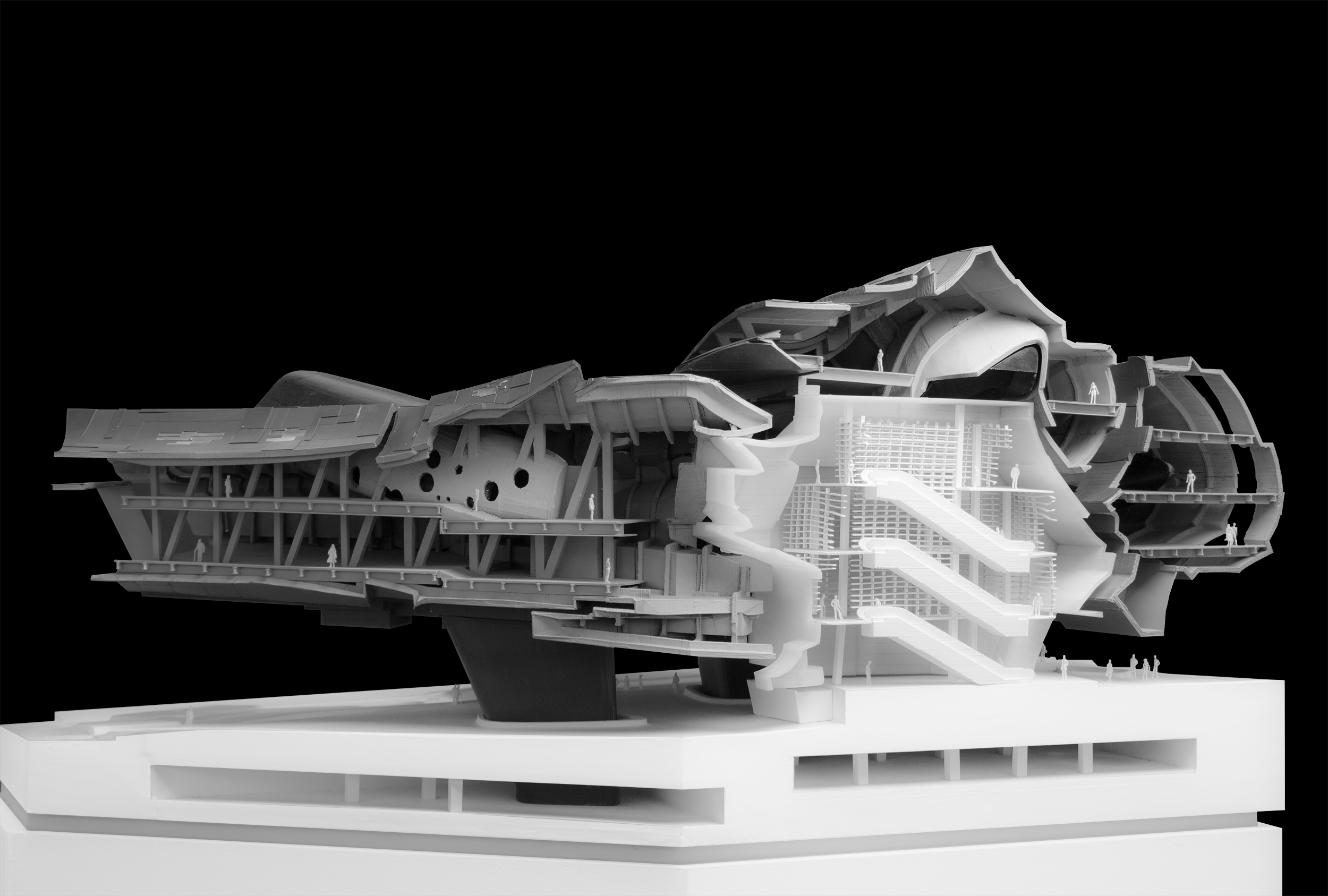 Grey and white architectural model