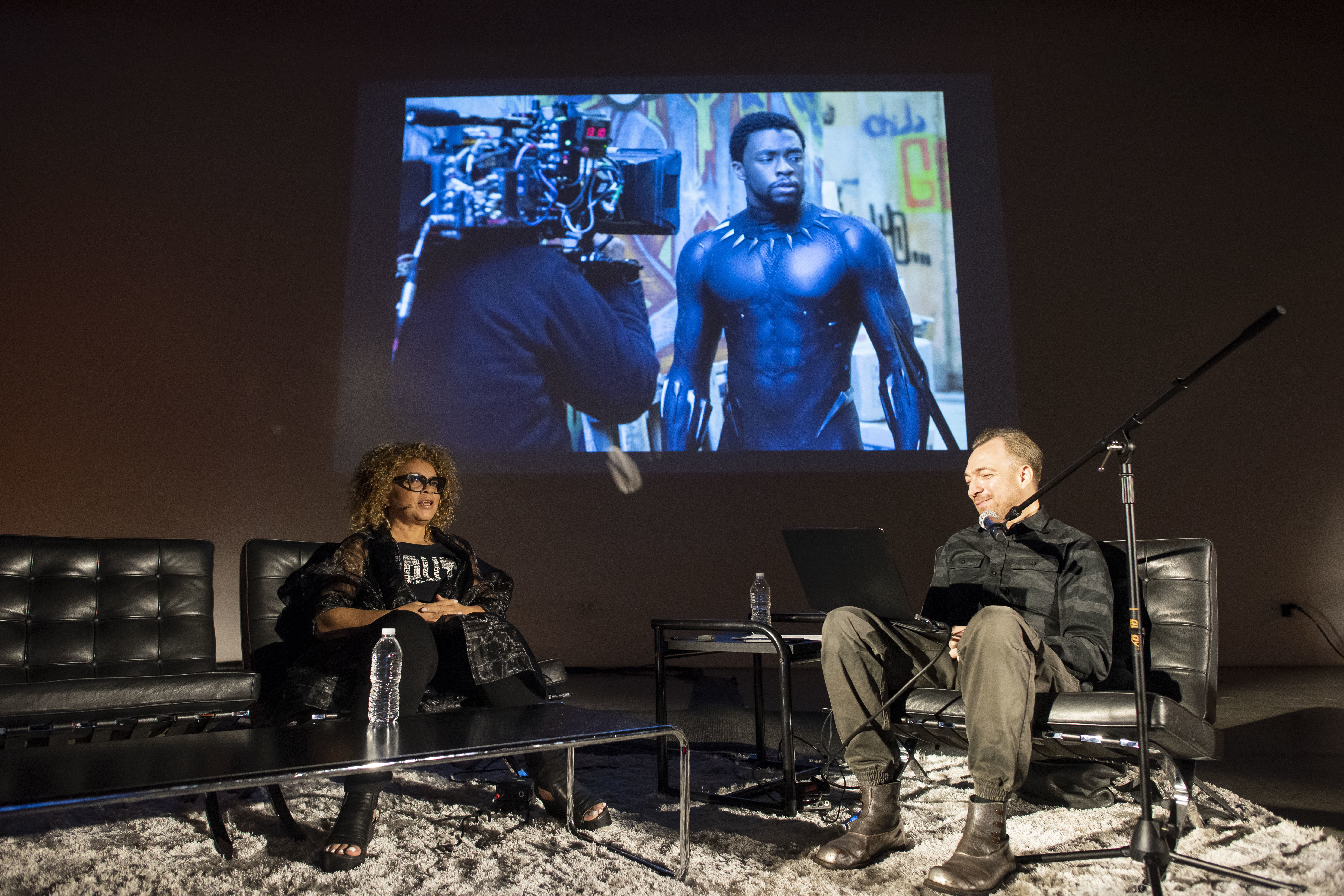 Ruth Carter and Liam Young discussing about black panther movie costumes