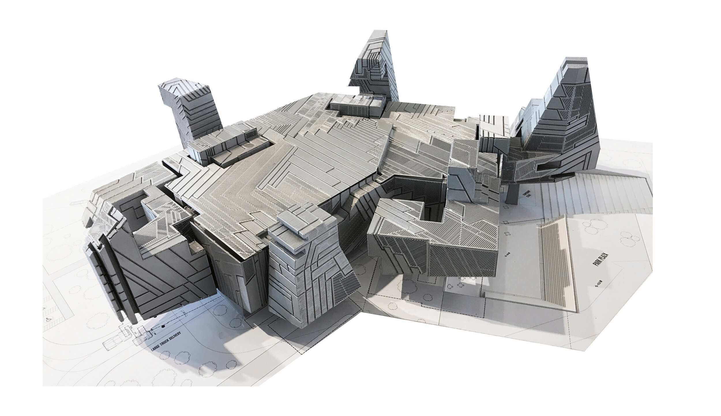 grey geometric architecture model
