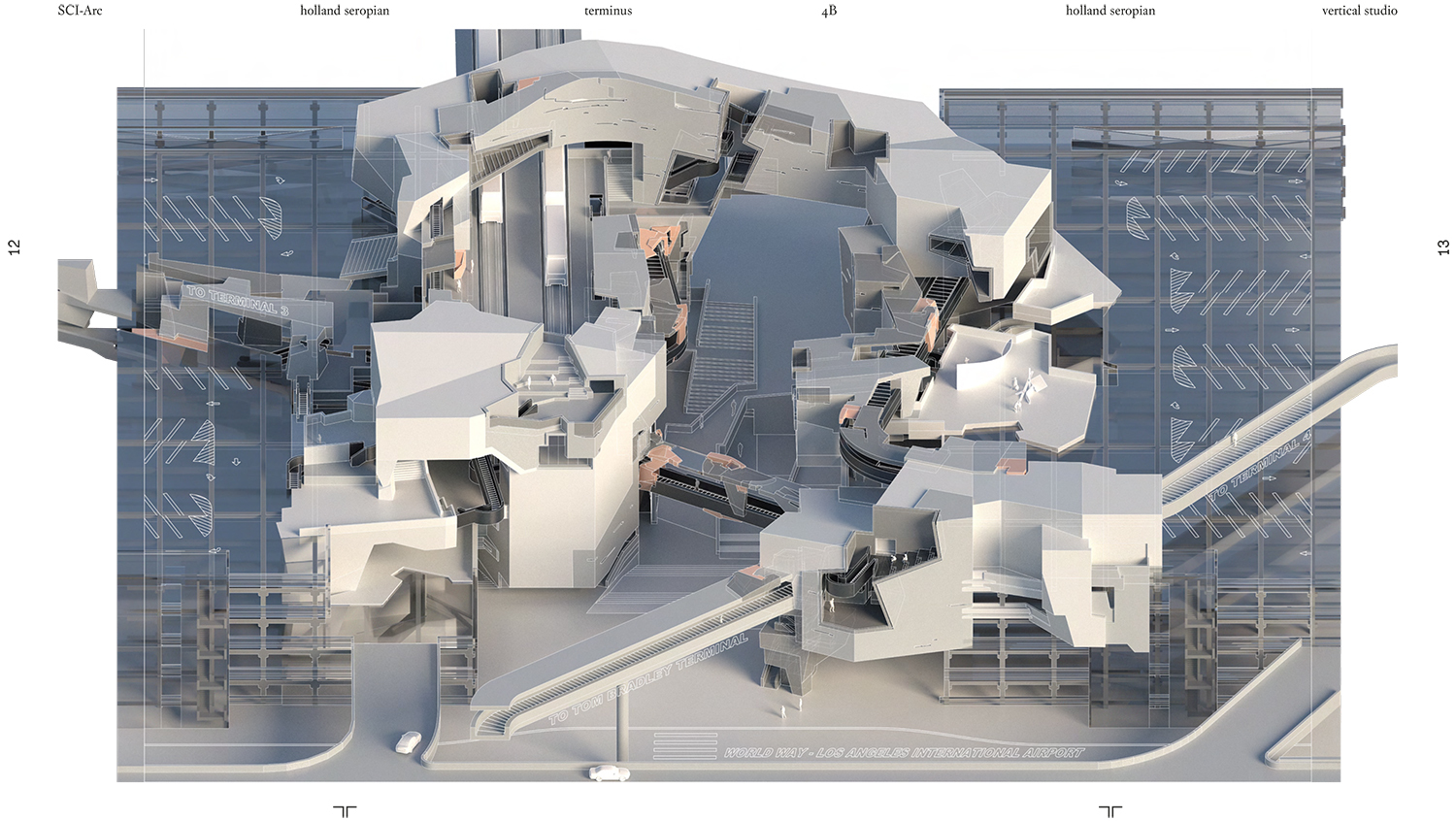 Holland Seropian building sci-arc model rendering