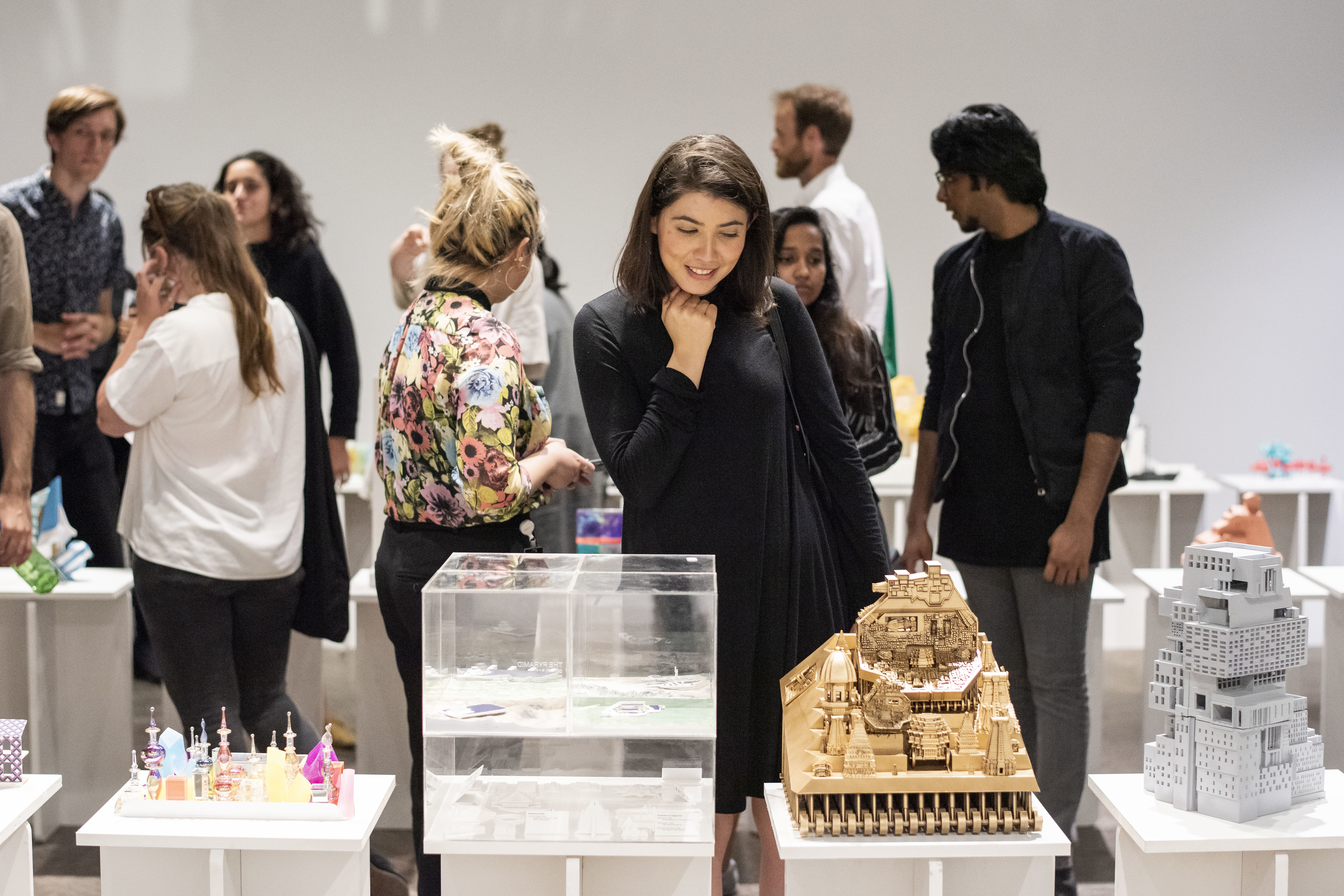 SCI-Arc faculty admiring Miniature models