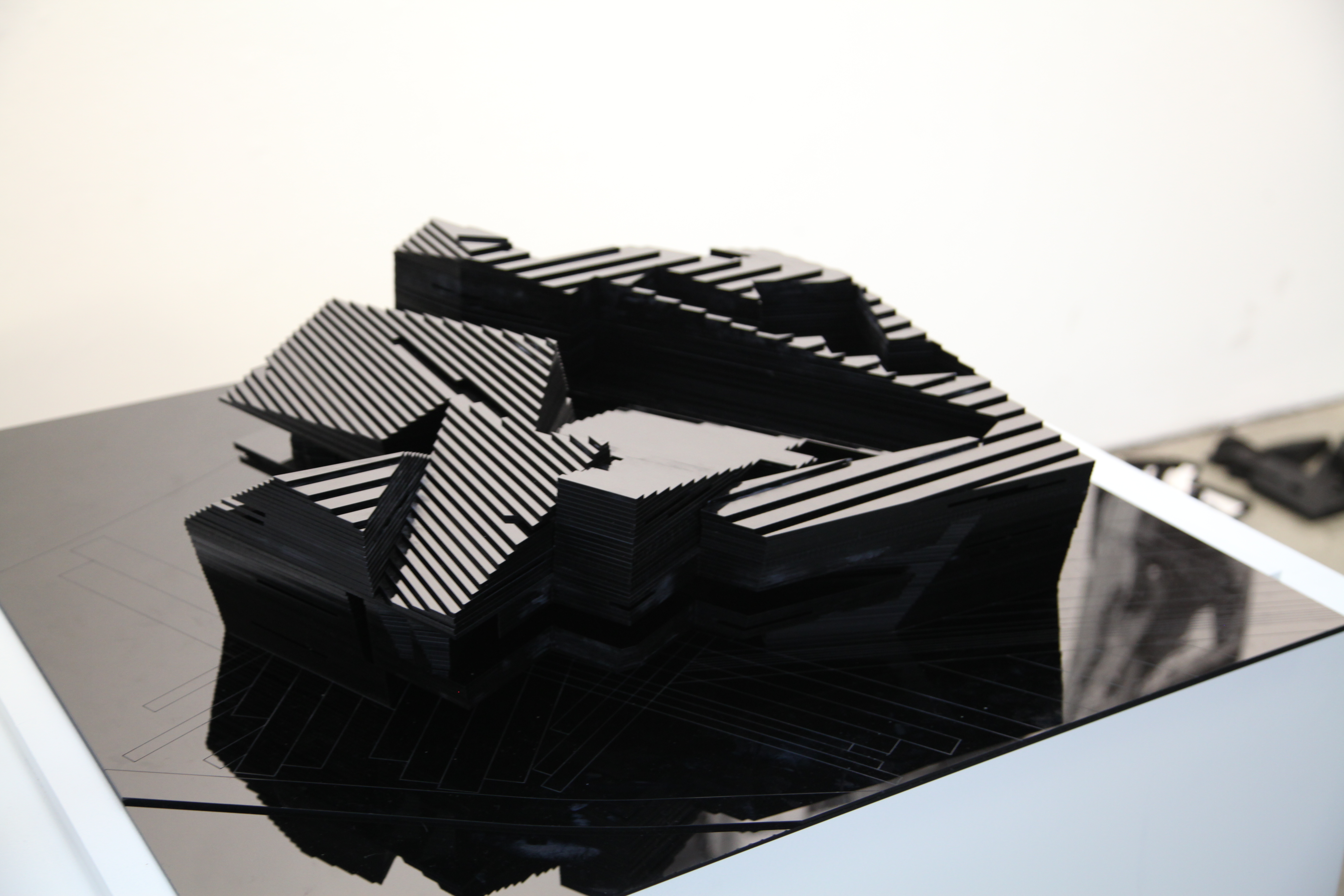 A black architectural model