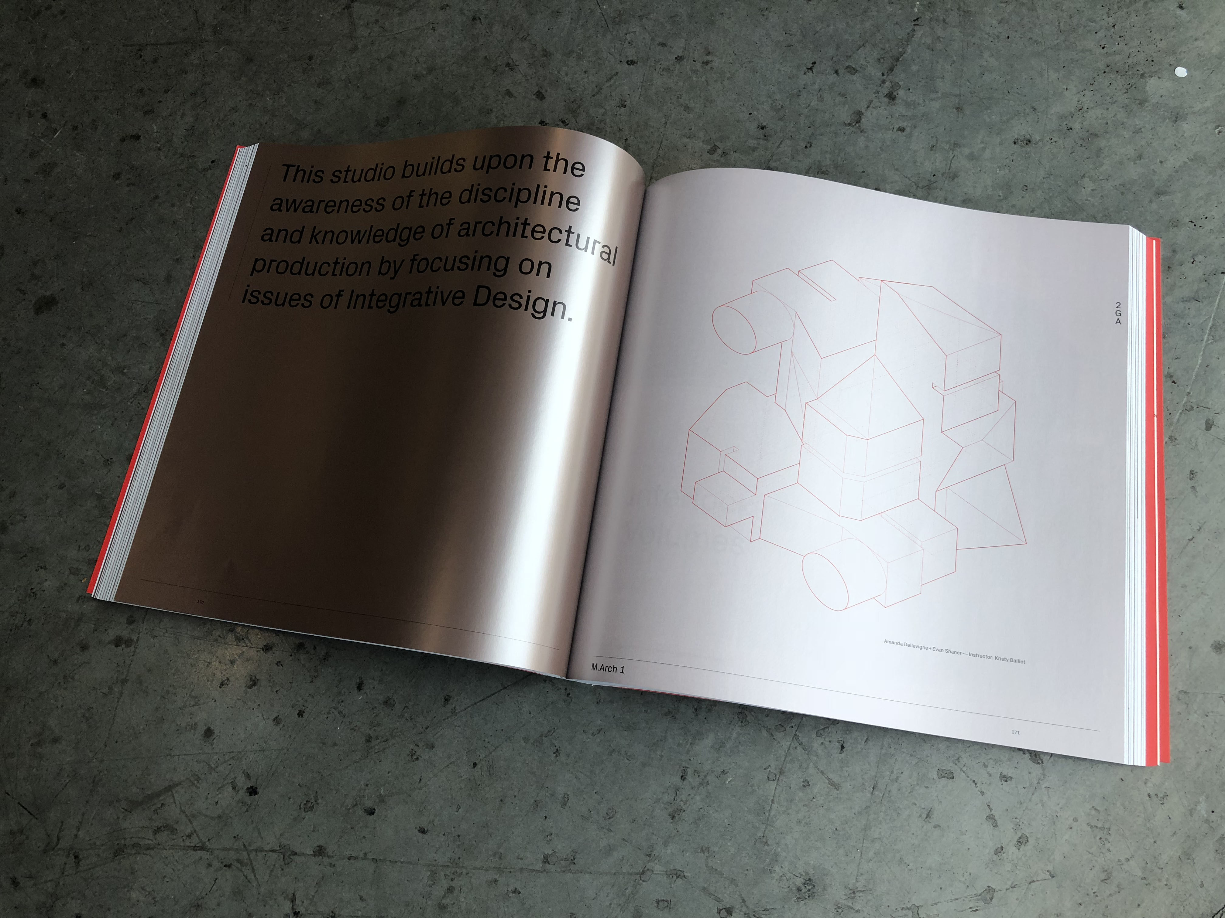 A golden shinny page and a drawing illustration inside the offramp publication