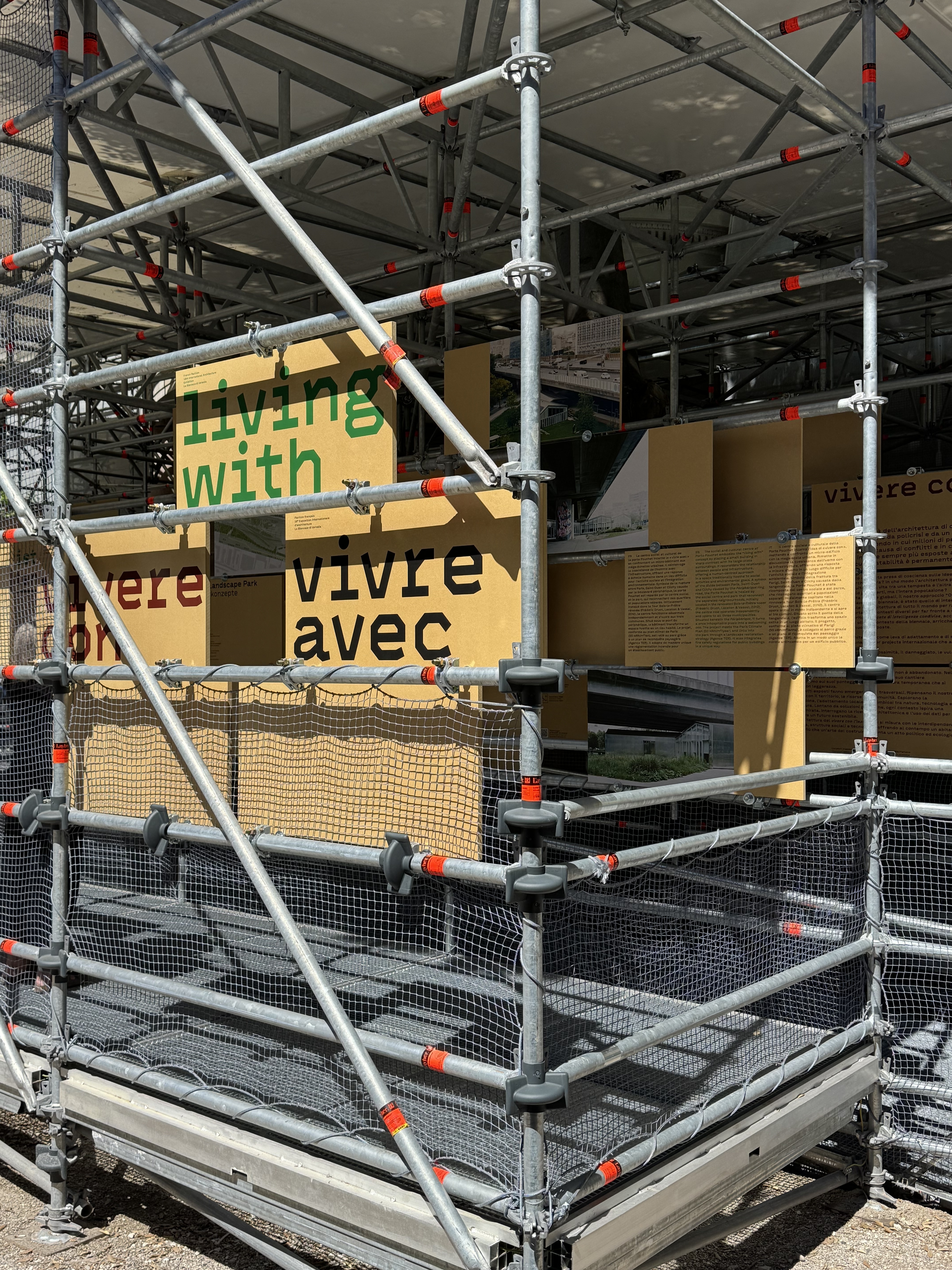 scaffolding at the French pavilion