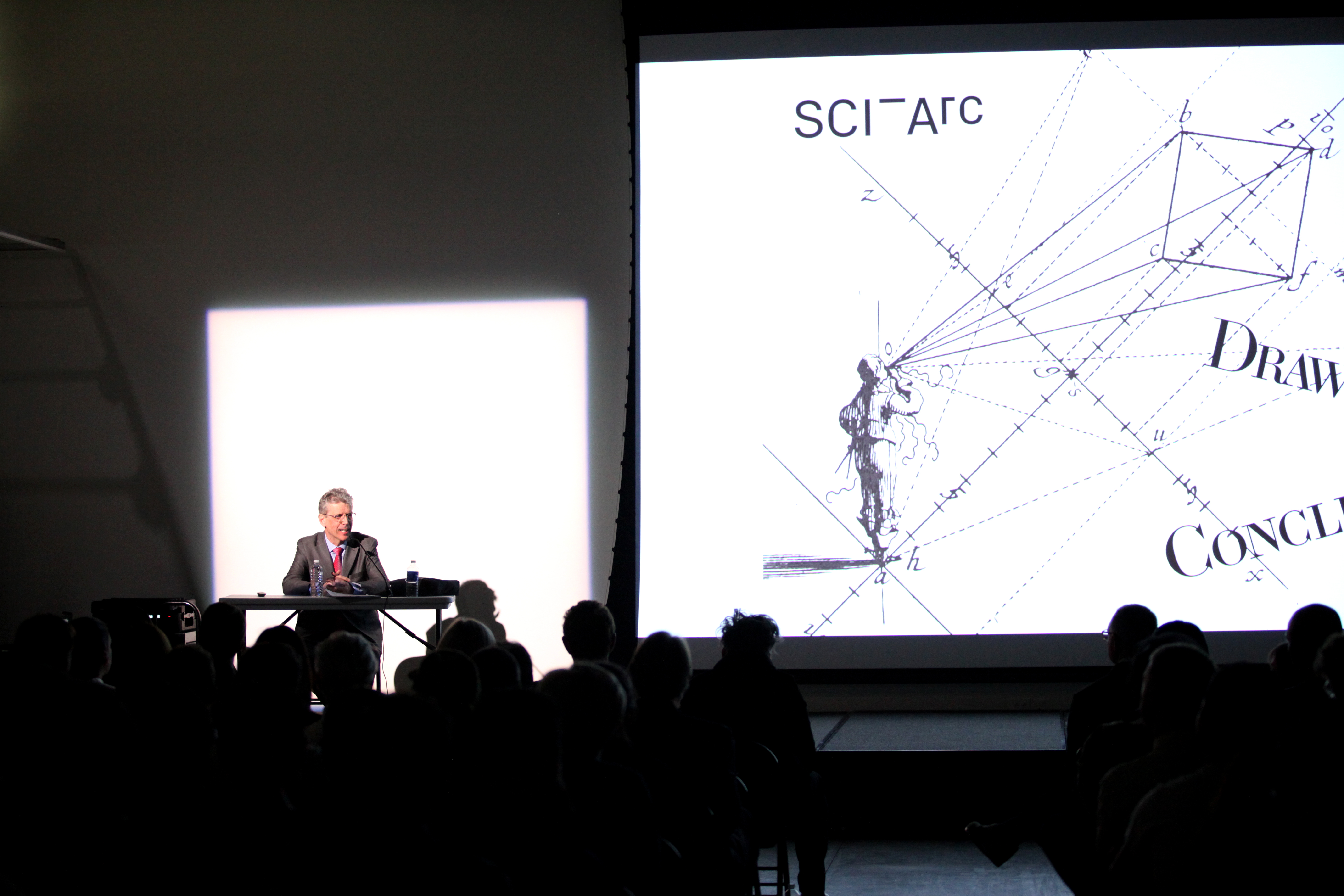 SCI-Arc Faculty Andrew Zago presenting a lecture