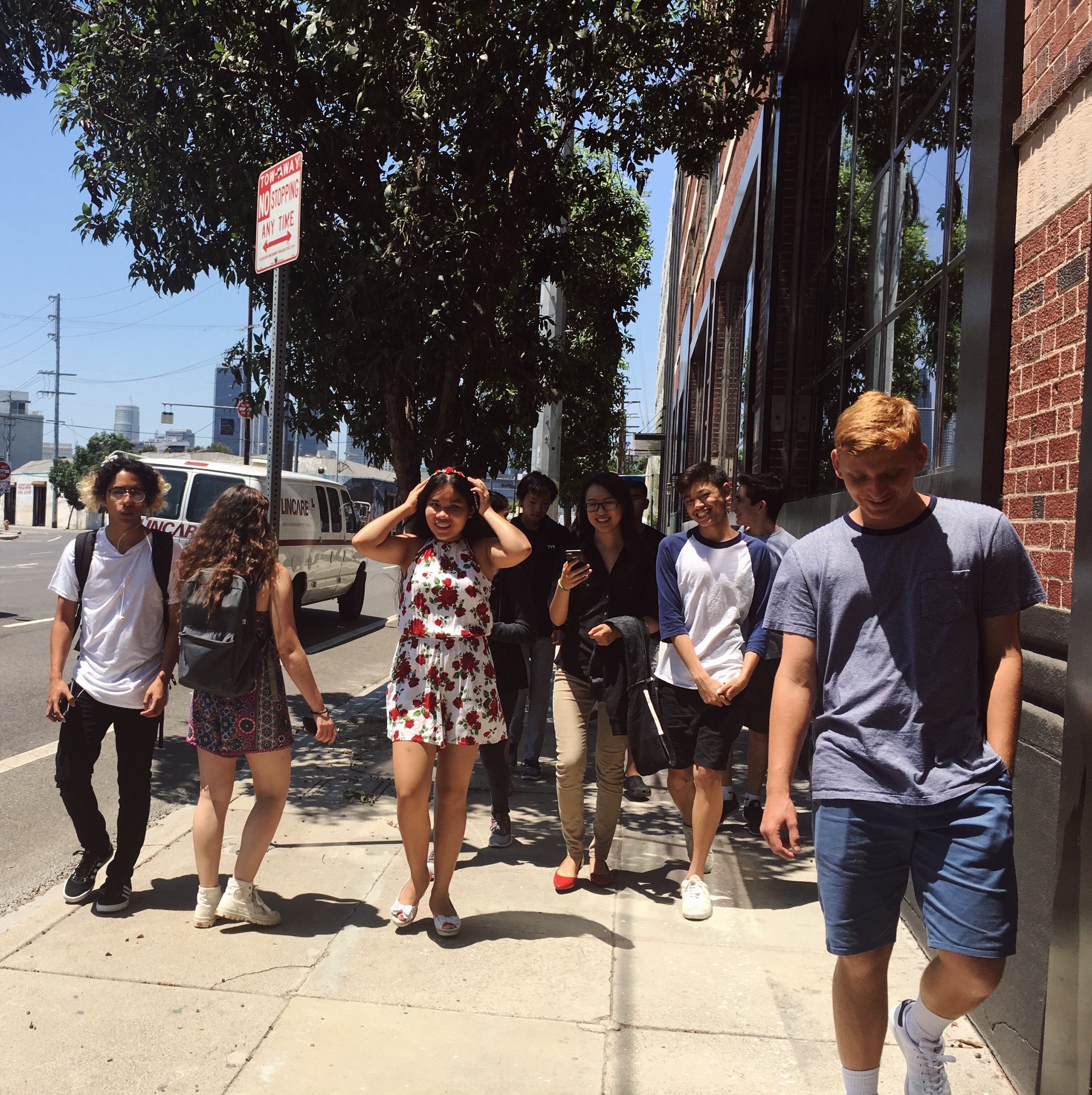 workshop participants visiting sites in Downtown LA