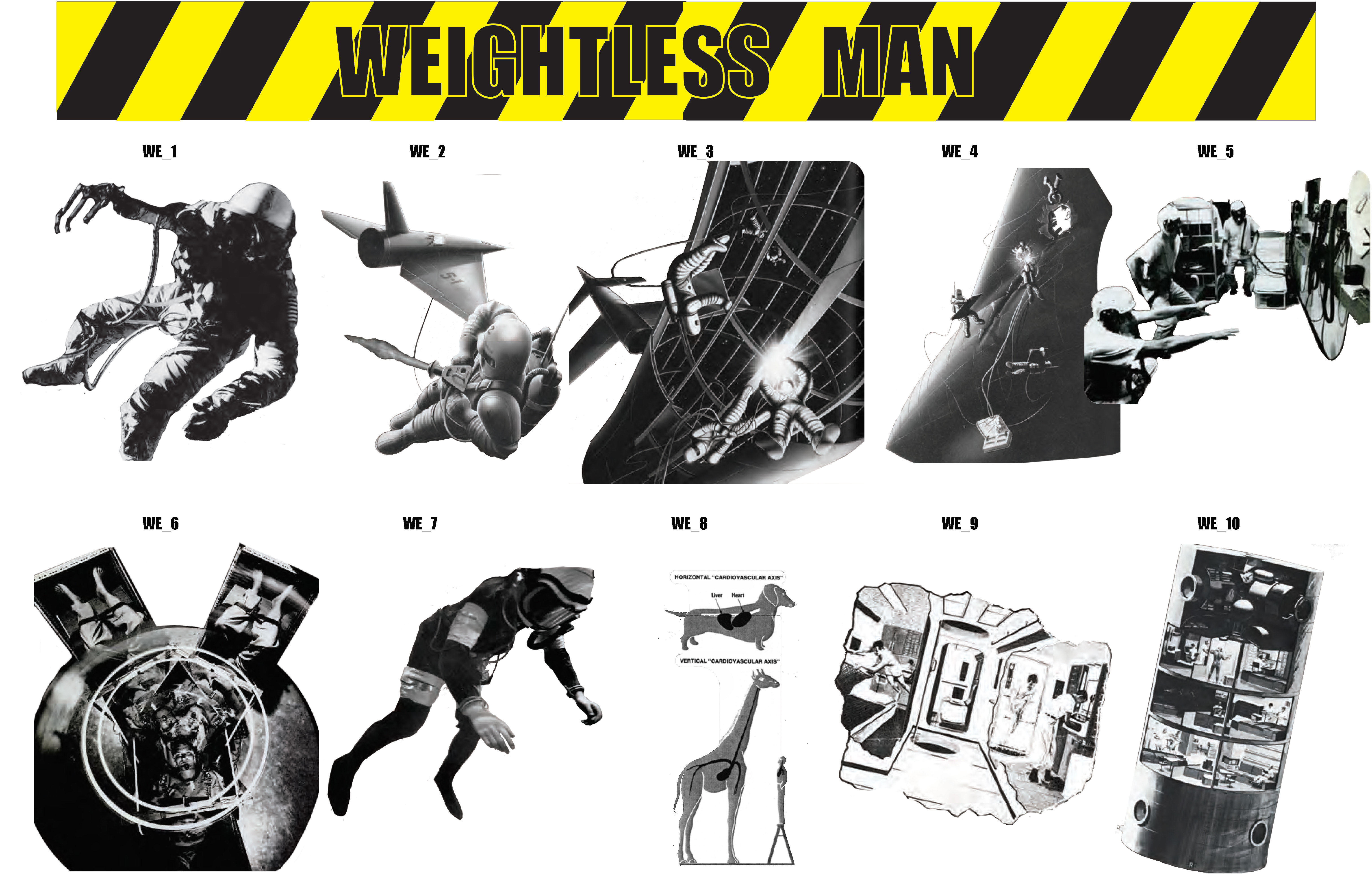 Weightless Man poster illustration collage
