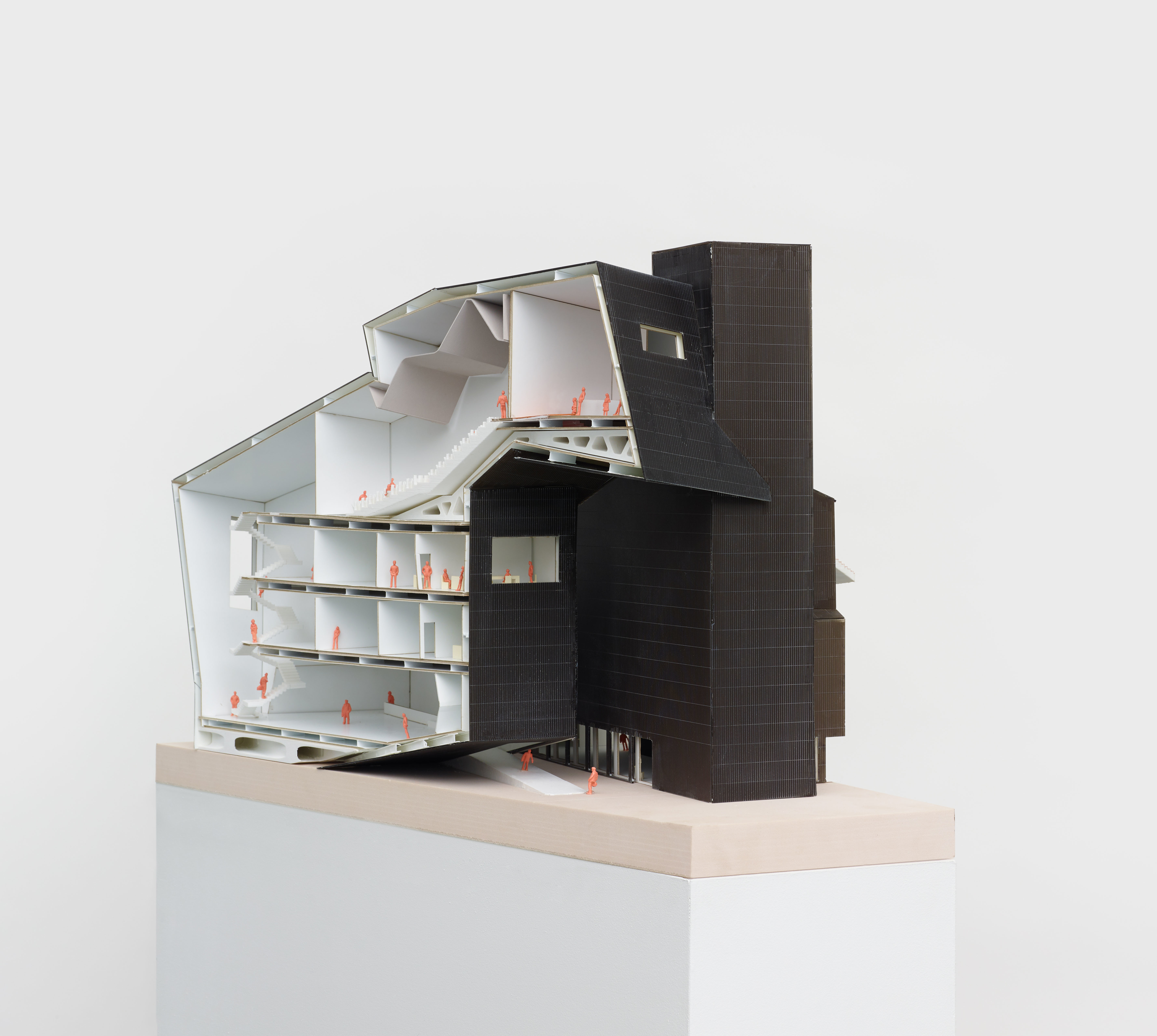 black white student architecture model