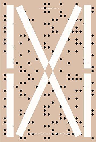 book cover white x dark blue dots