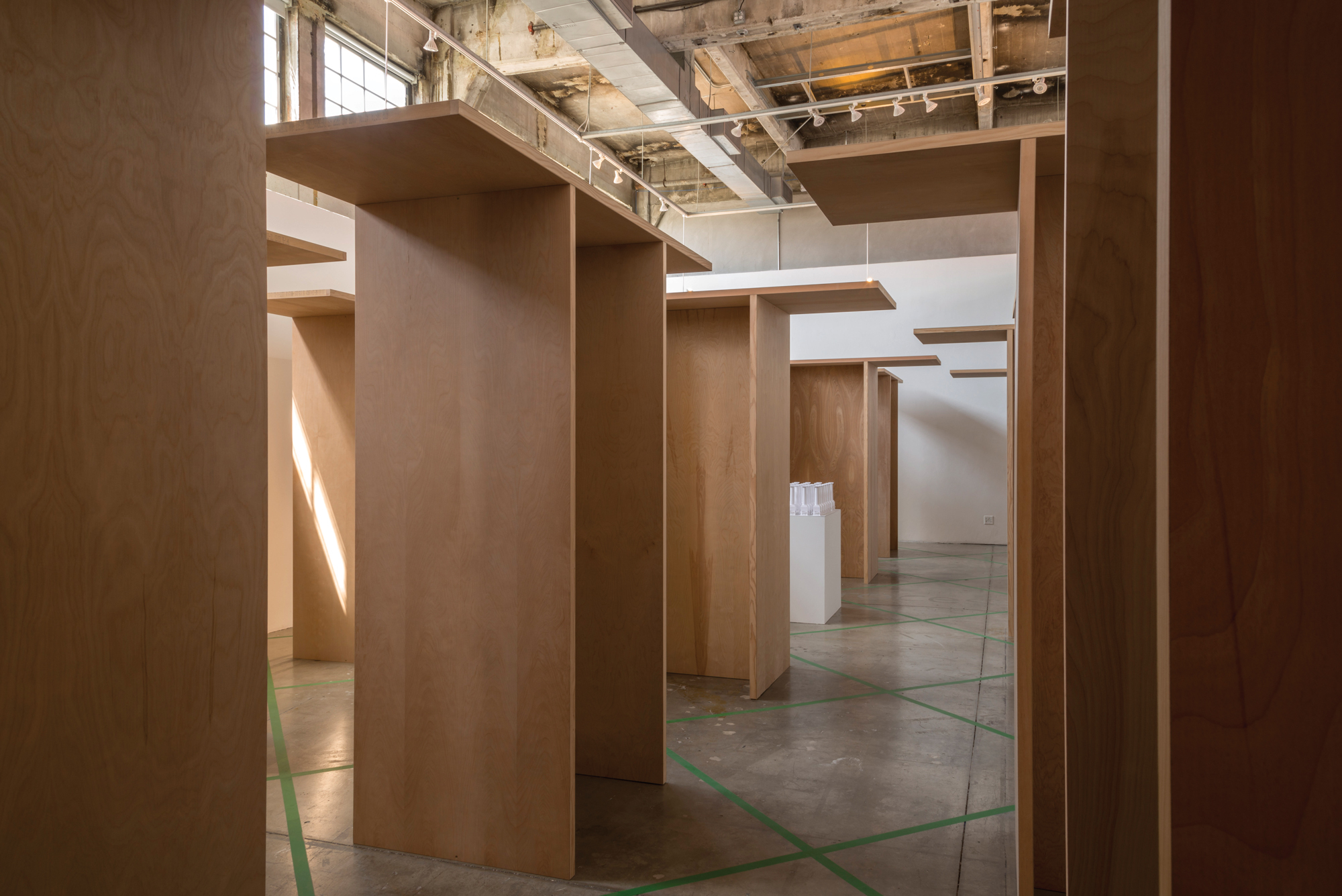 wooden structures in art exhibition