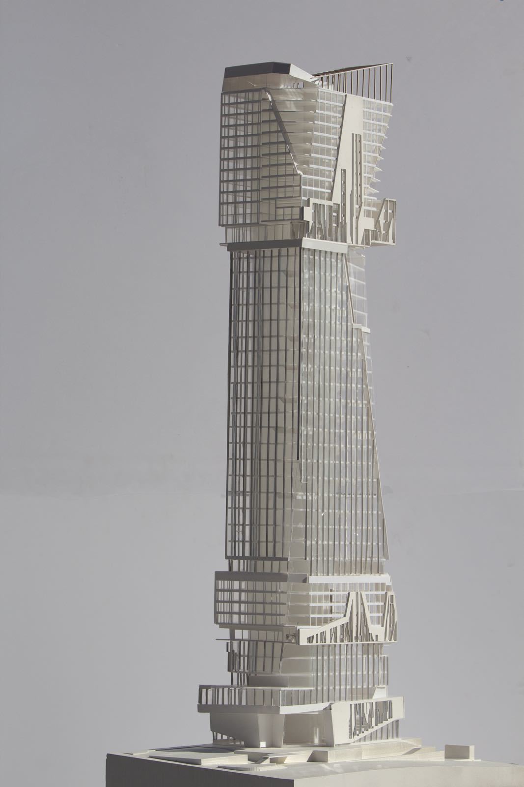 physical model tower Downtown LA project by student