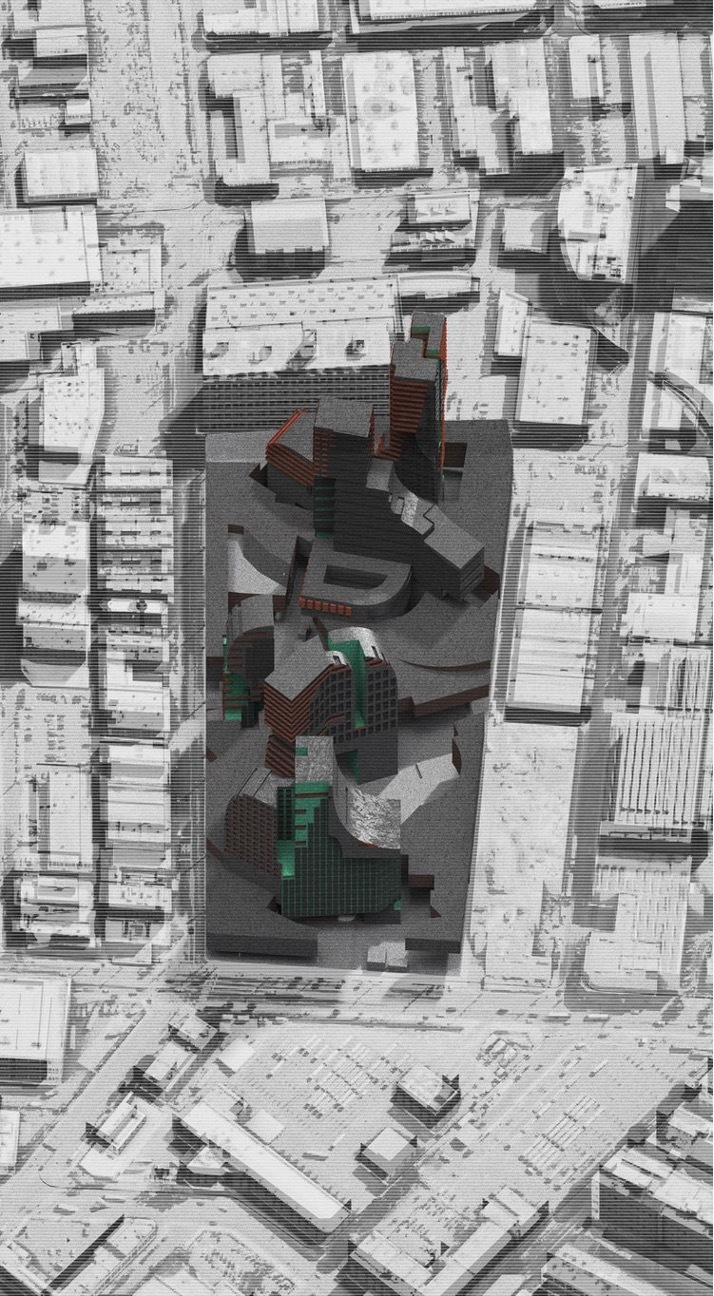 rendering drawing of 2022 undergraduate student thesis architectural model concept sci-arc