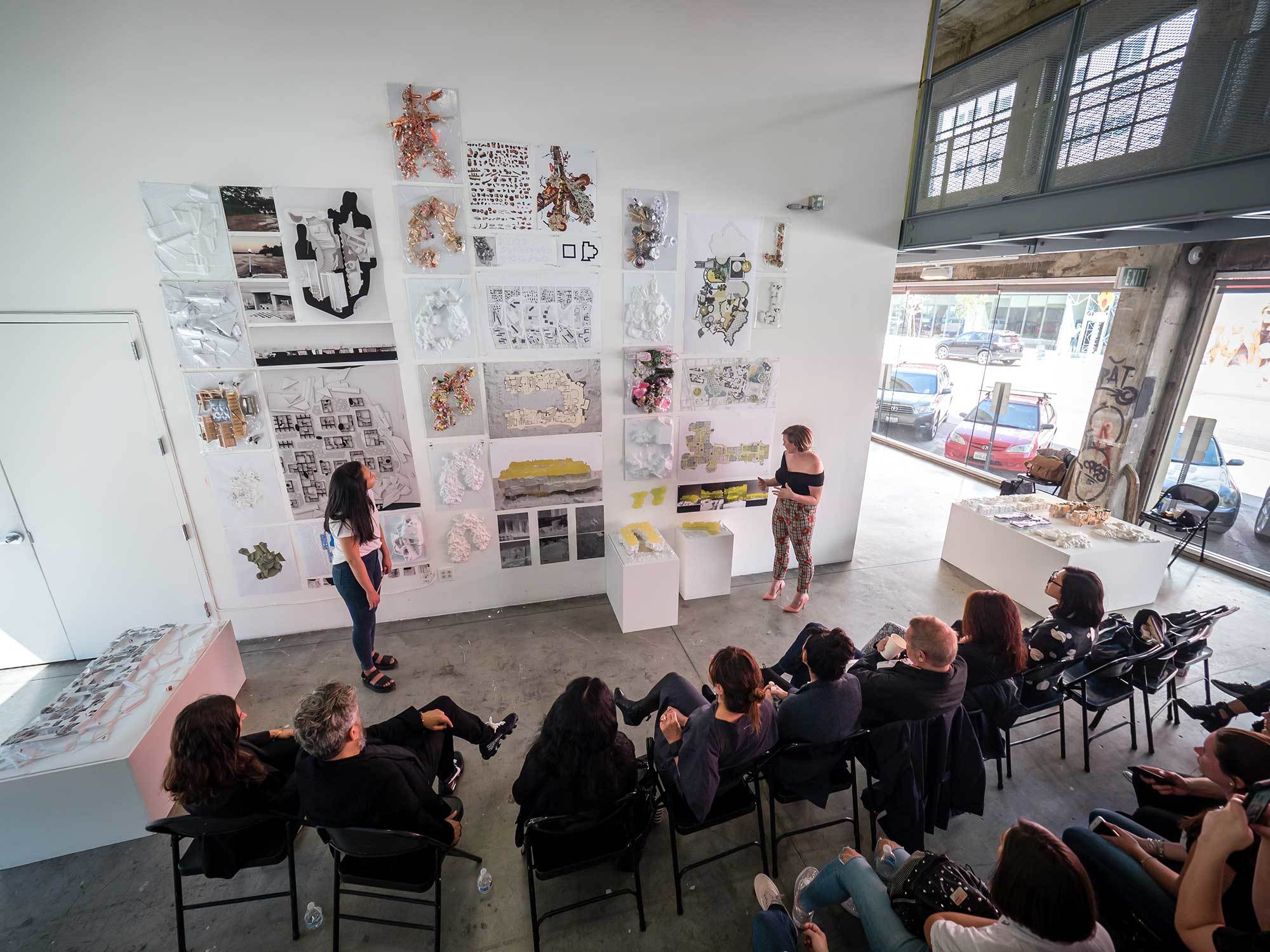 Florencia Pita vertical studio final review students present to jury