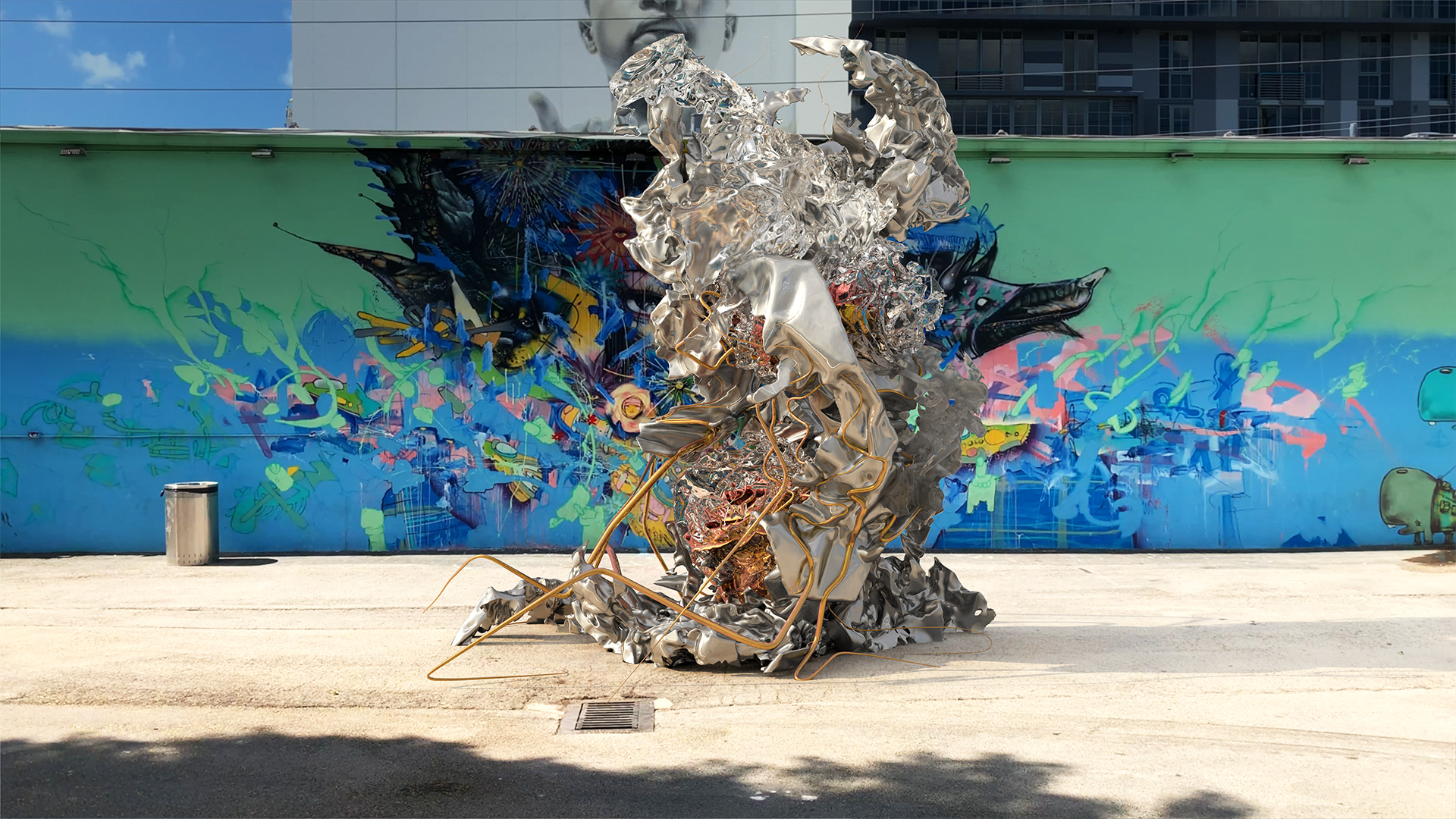 Crushed, 2019. Brash Collective. Design proposal, Plastic Monument, Wynwood, FL