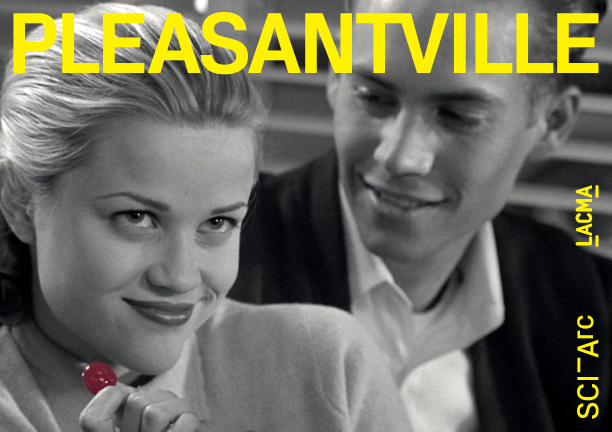 black and white still from Pleasantville