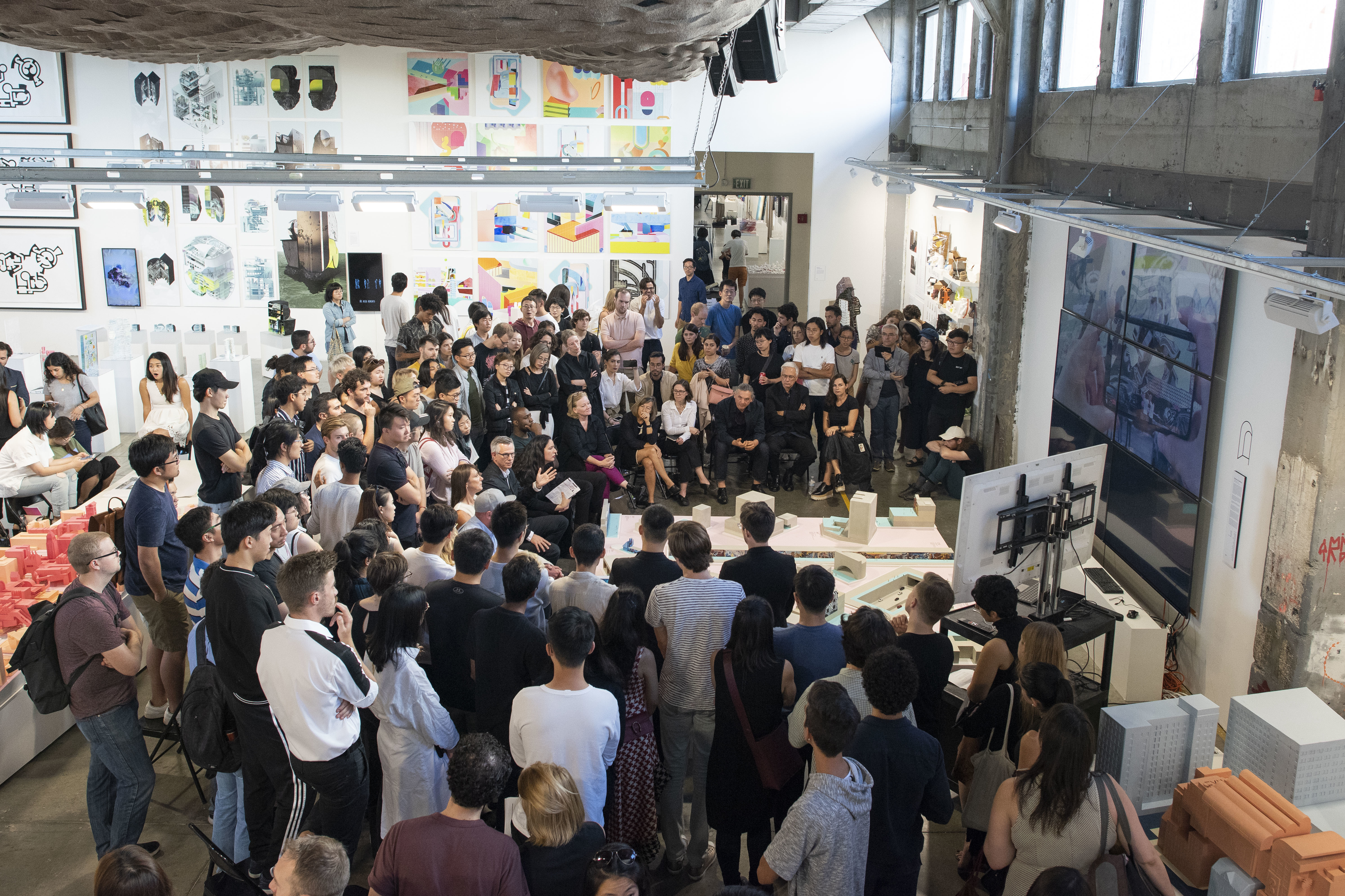 grad thesis review large model faculty jury student crowd