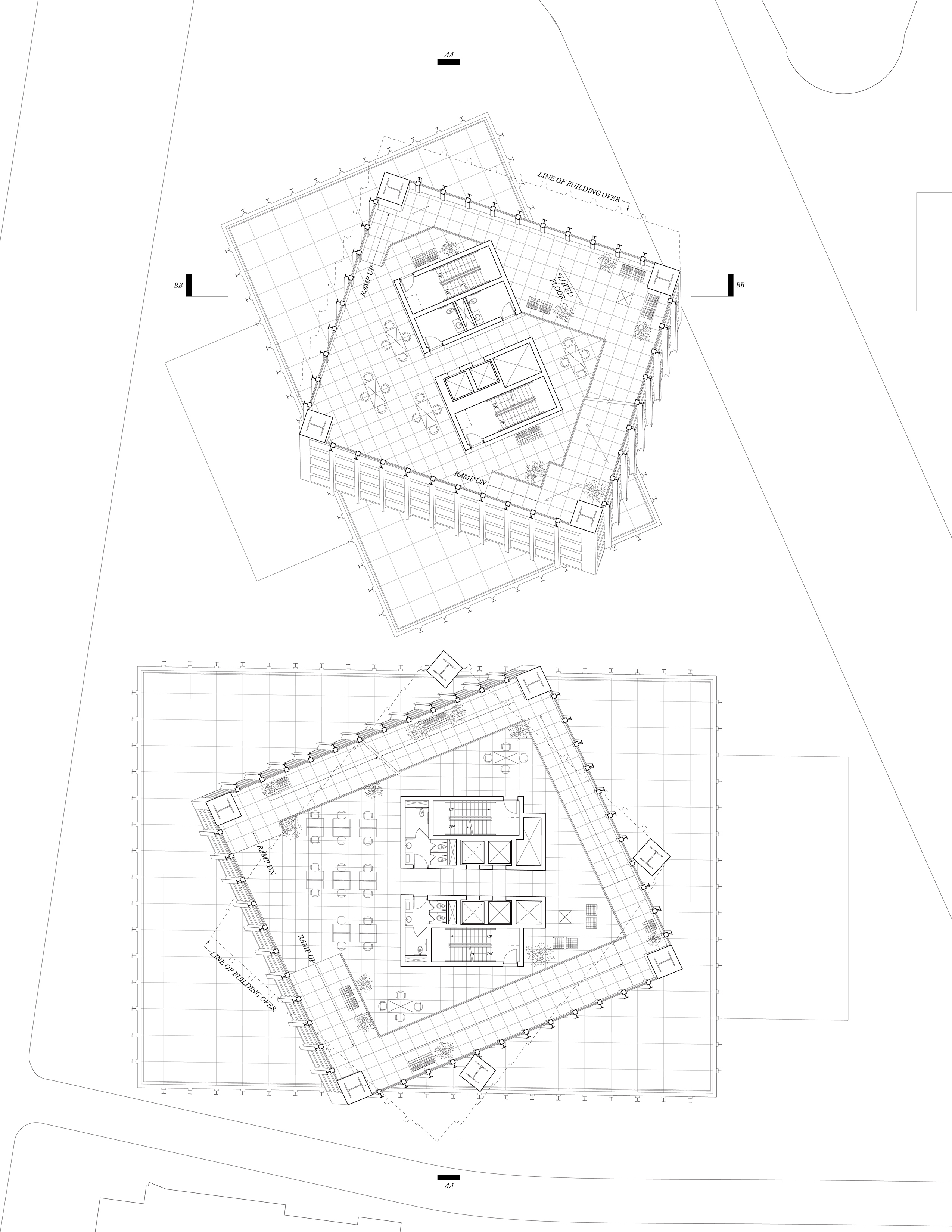 detailed plan drawing by student