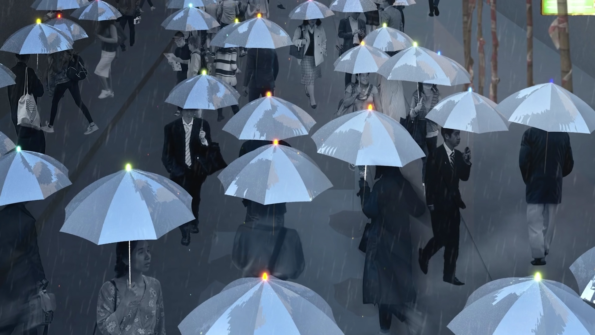 umbrellas people illustration