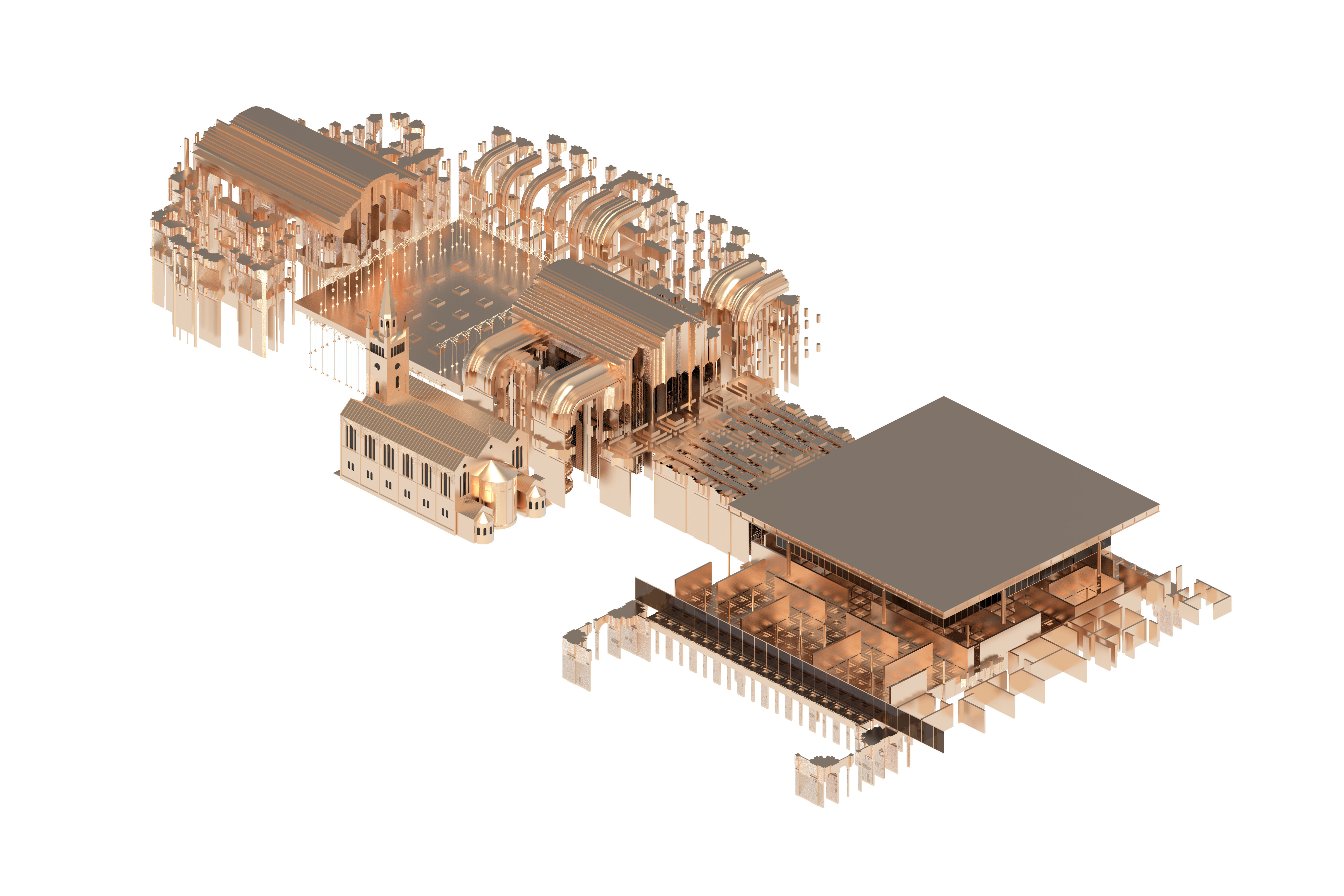 isometric metallic site plan by thesis student