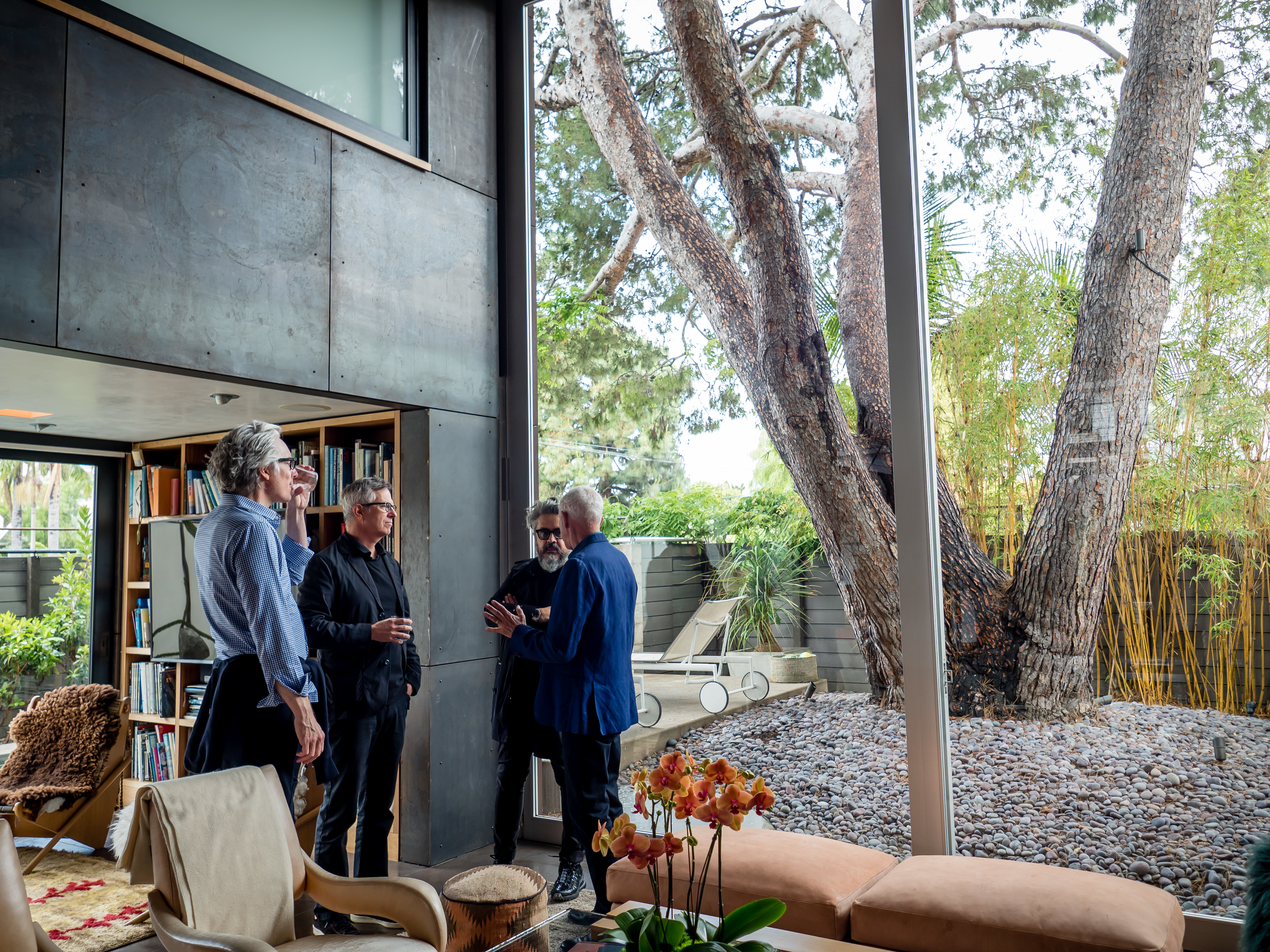 Shelley Kappe 90th birthday celebration male architects talking