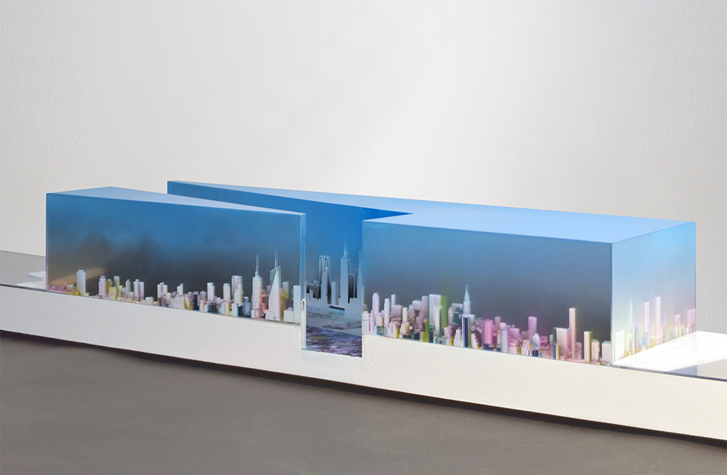 tall building skyline diorama architectural model