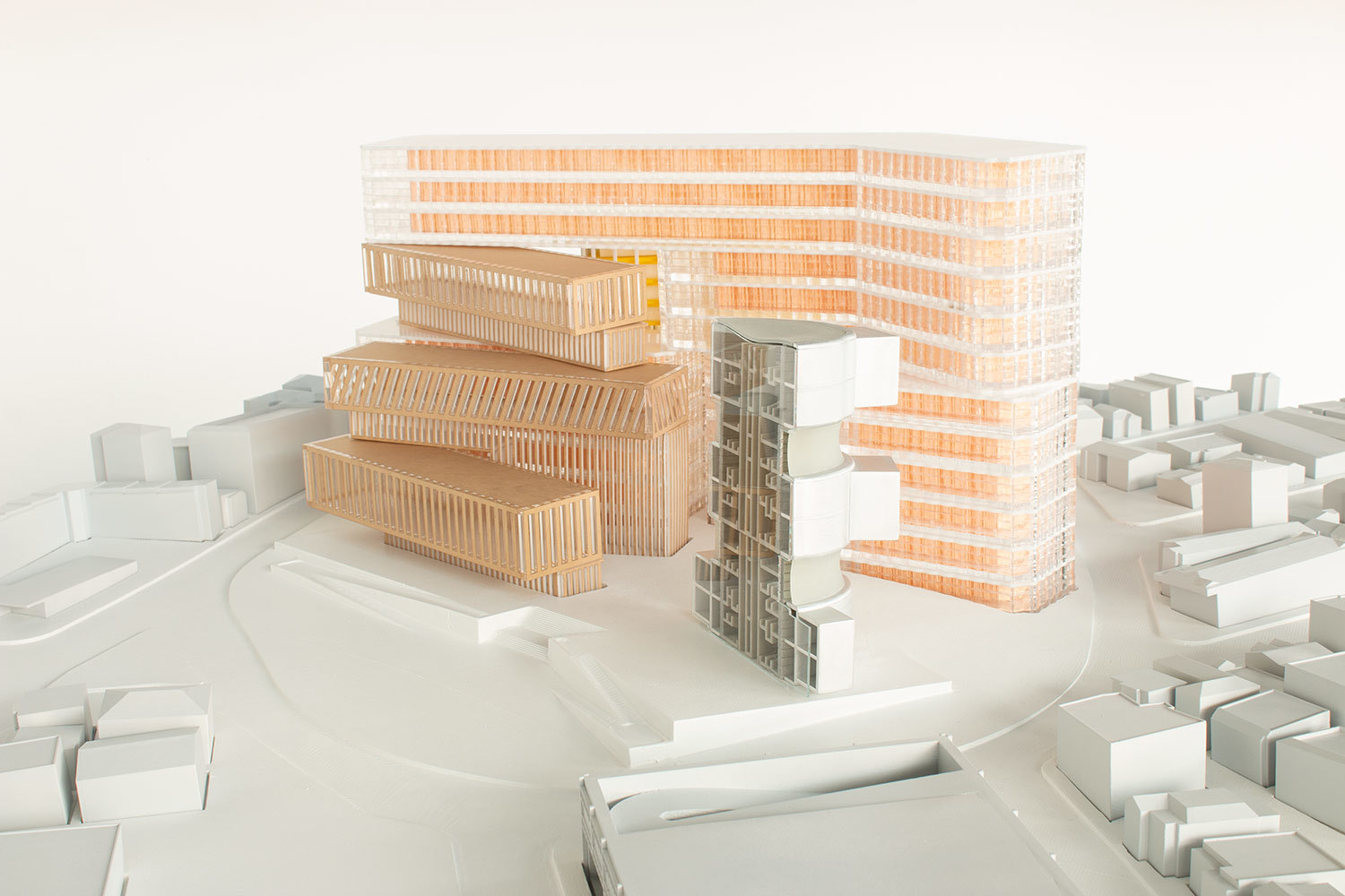 Cole Mason Thesis Project Stacked Modular Block Buildings Yellow and Orange Architecture