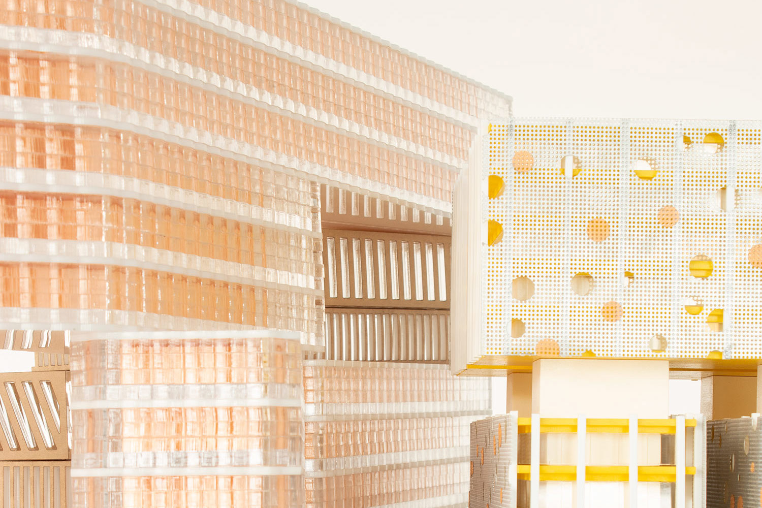 Cole Mason Thesis Project Stacked Modular Block Buildings Yellow and Orange Architecture