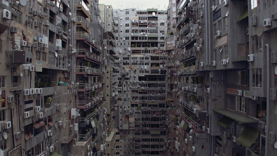 dense urban apartment building courtyard by student