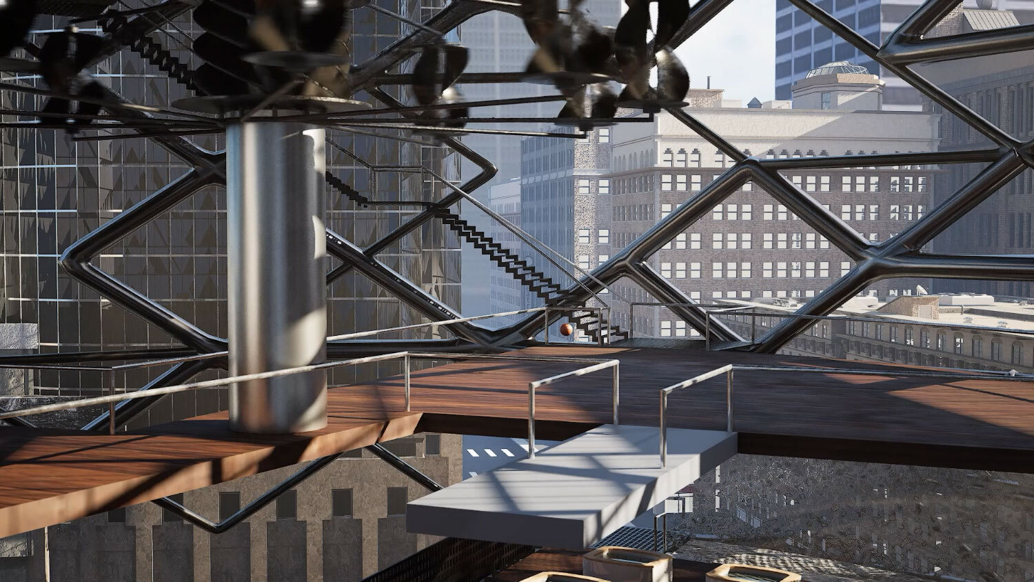 glass facade of a tower