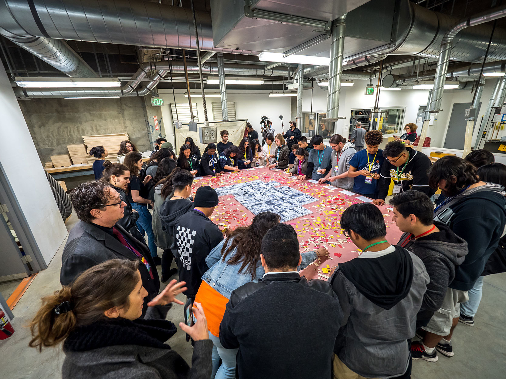 sciarc youth design workshop students building models