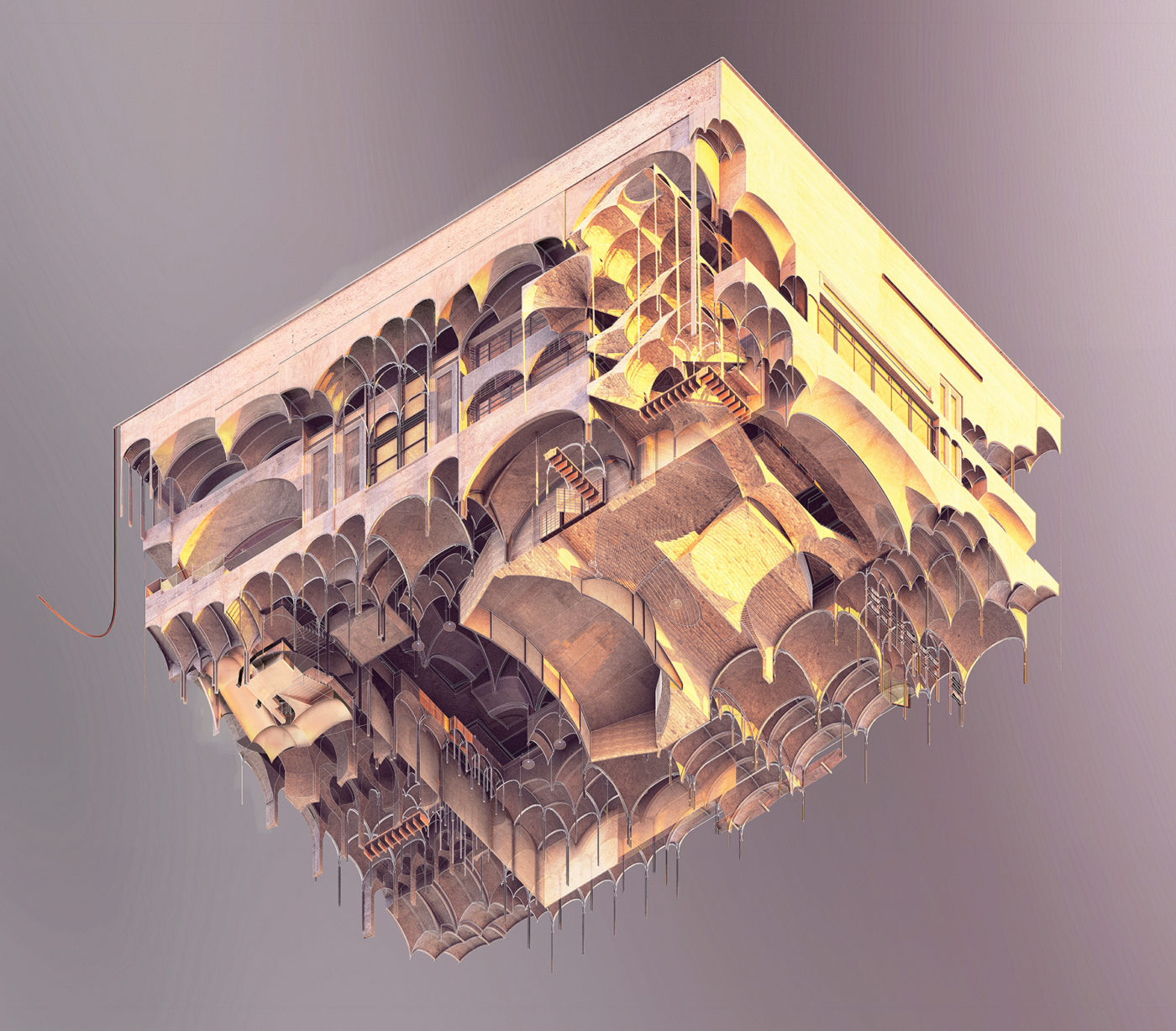 undergraduate thesis rendered worms eye isometric