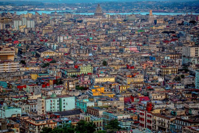 birds eye perspective multicolored city