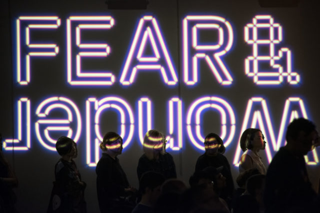 fear and wonder retro digital text projection