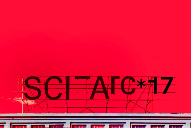 red background sciarc sante fe signage 17