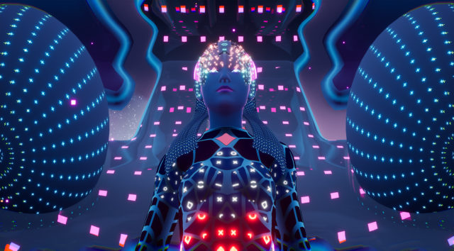 cgi avatar human neon lights