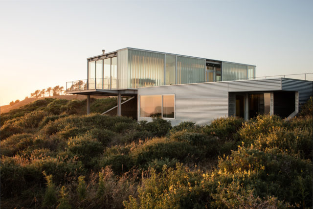 modern house on hillside