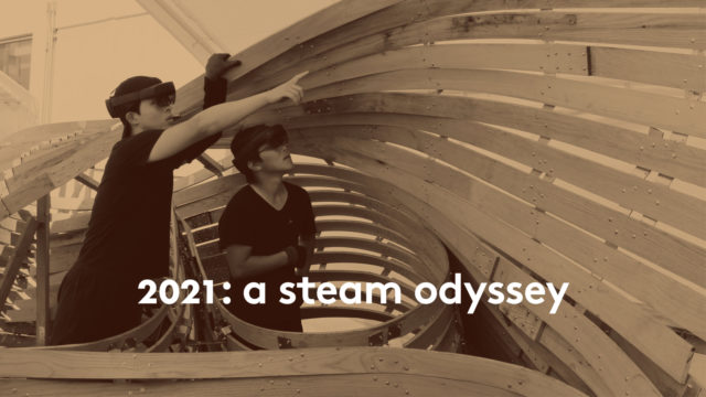 a steam odyssey students VR installation