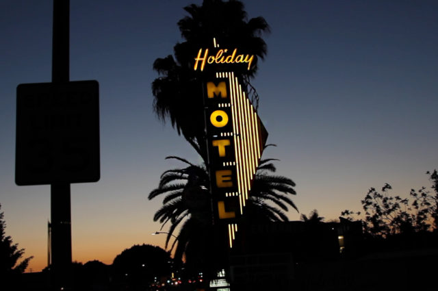 vintage americana motel sign sunset