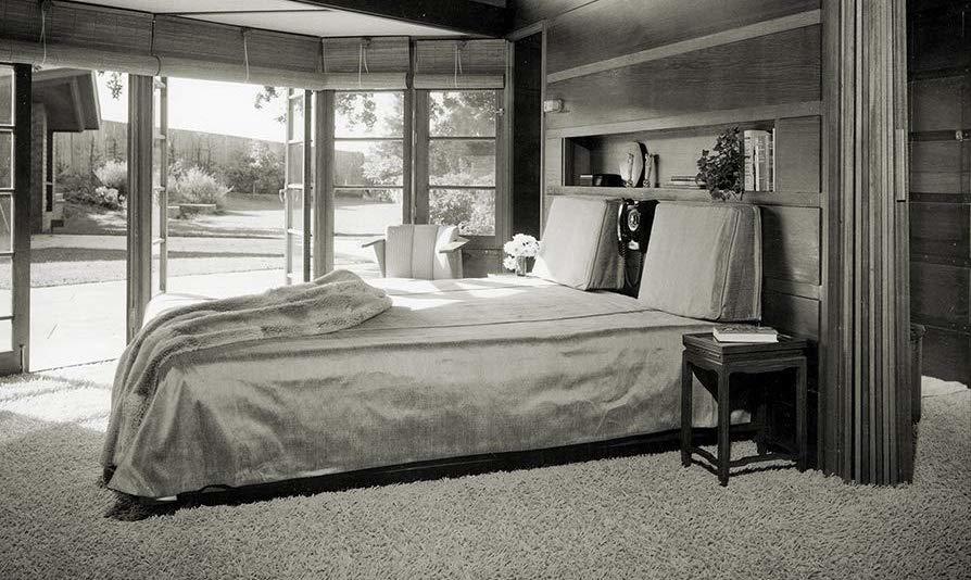 black and white bedroom bed