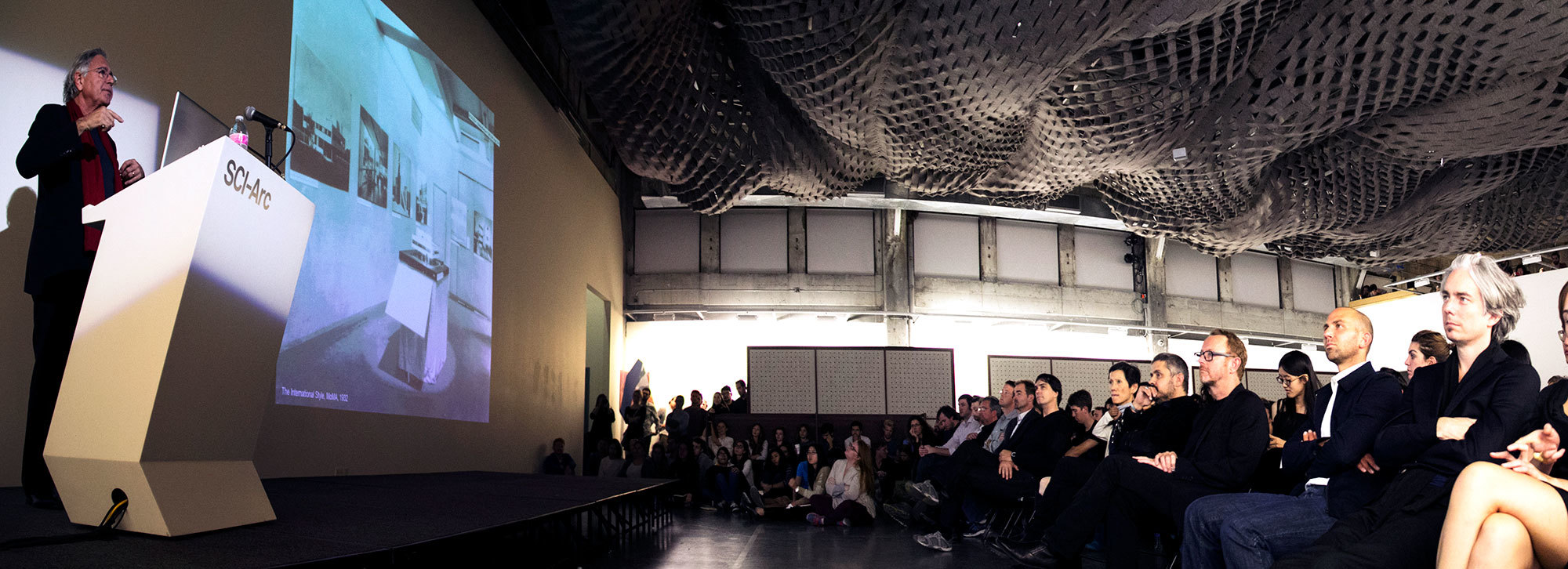 bernard tschumi lecturing in keckhall